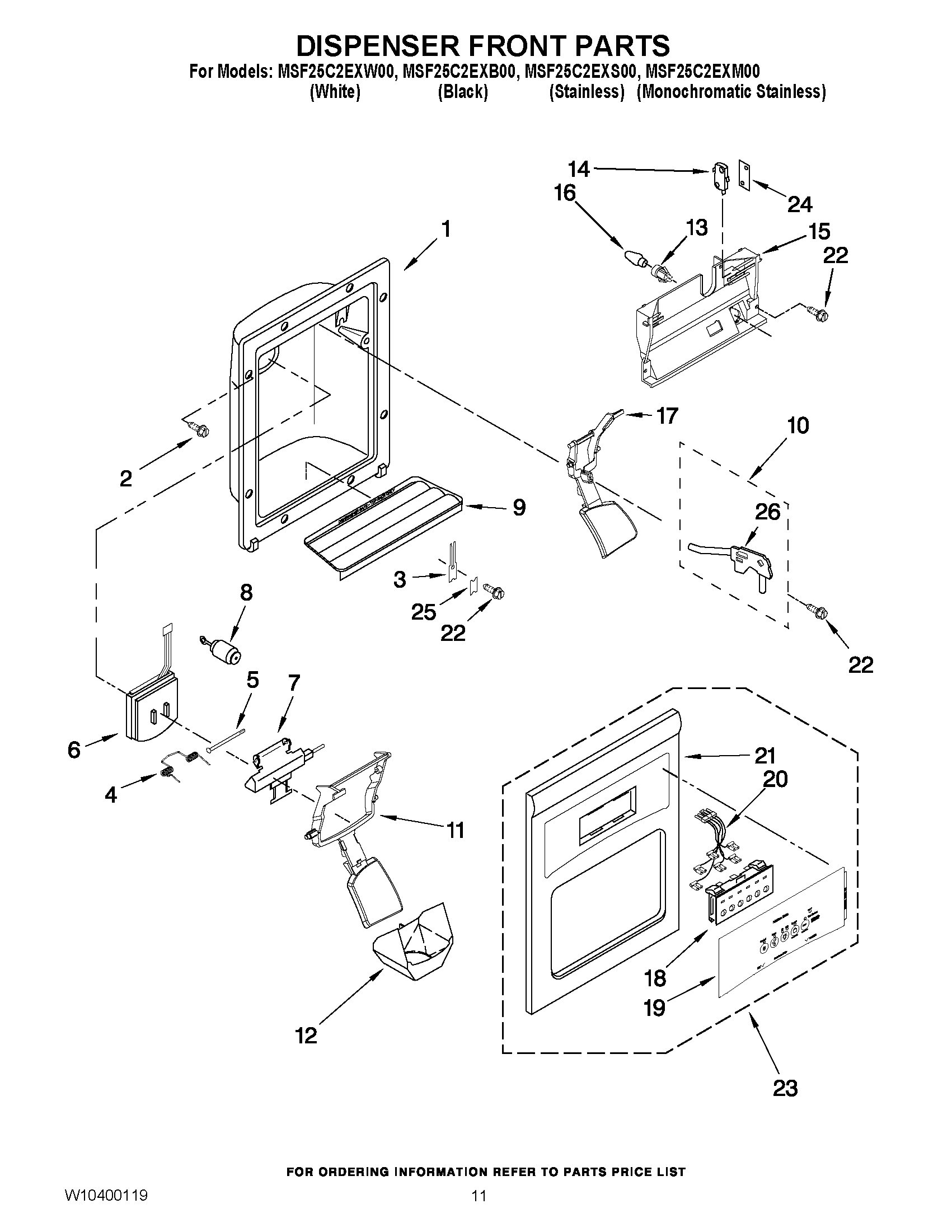 08 - DISPENSER FRONT PARTS