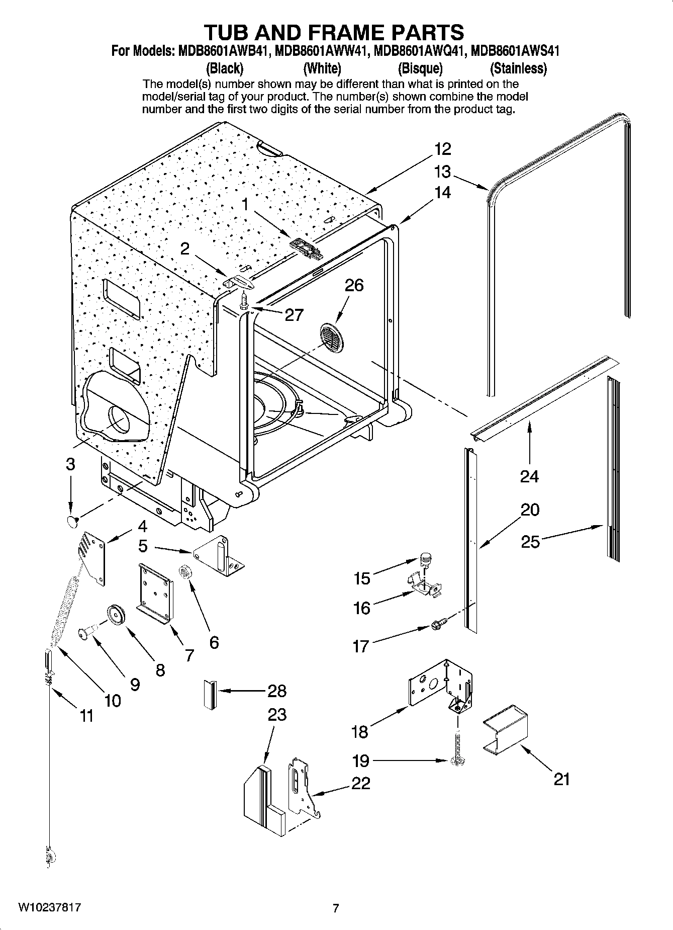 07 - TUB AND FRAME PARTS