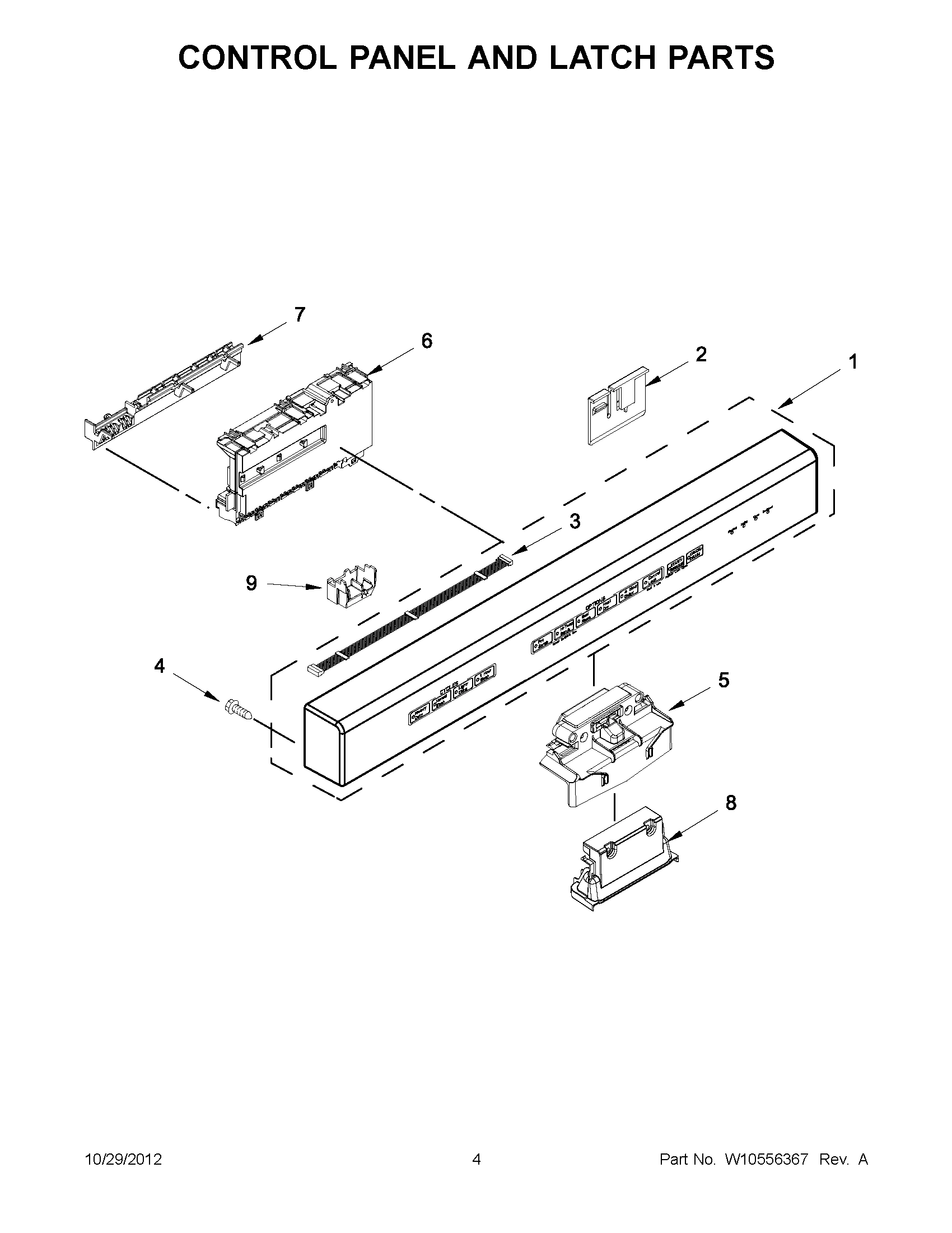 02 - CONTROL PANEL AND LATCH PARTS