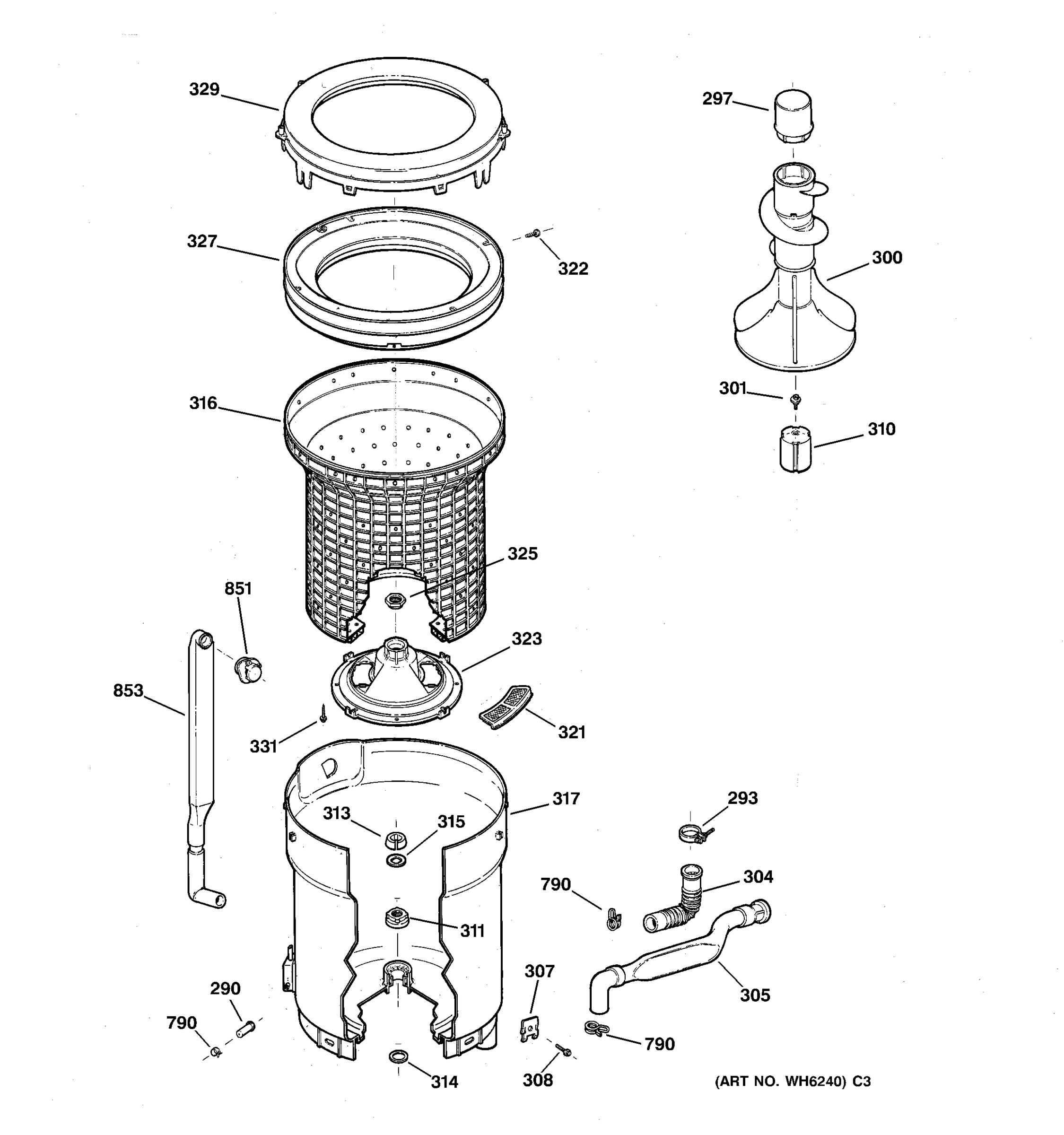 TUB, BASKET & AGITATOR