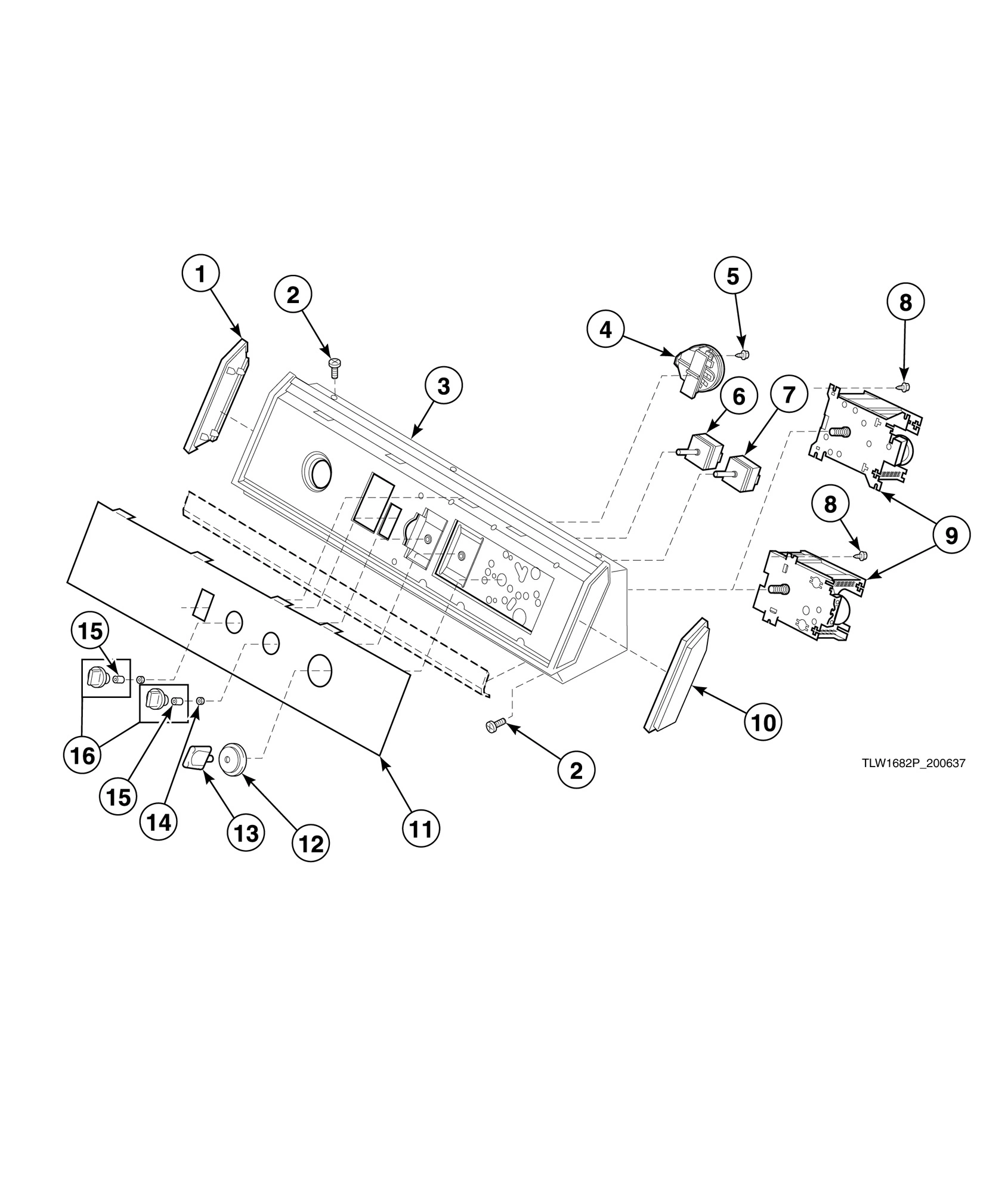 Graphic Panel, Control Hood and Controls (Drawing 4 of 9)