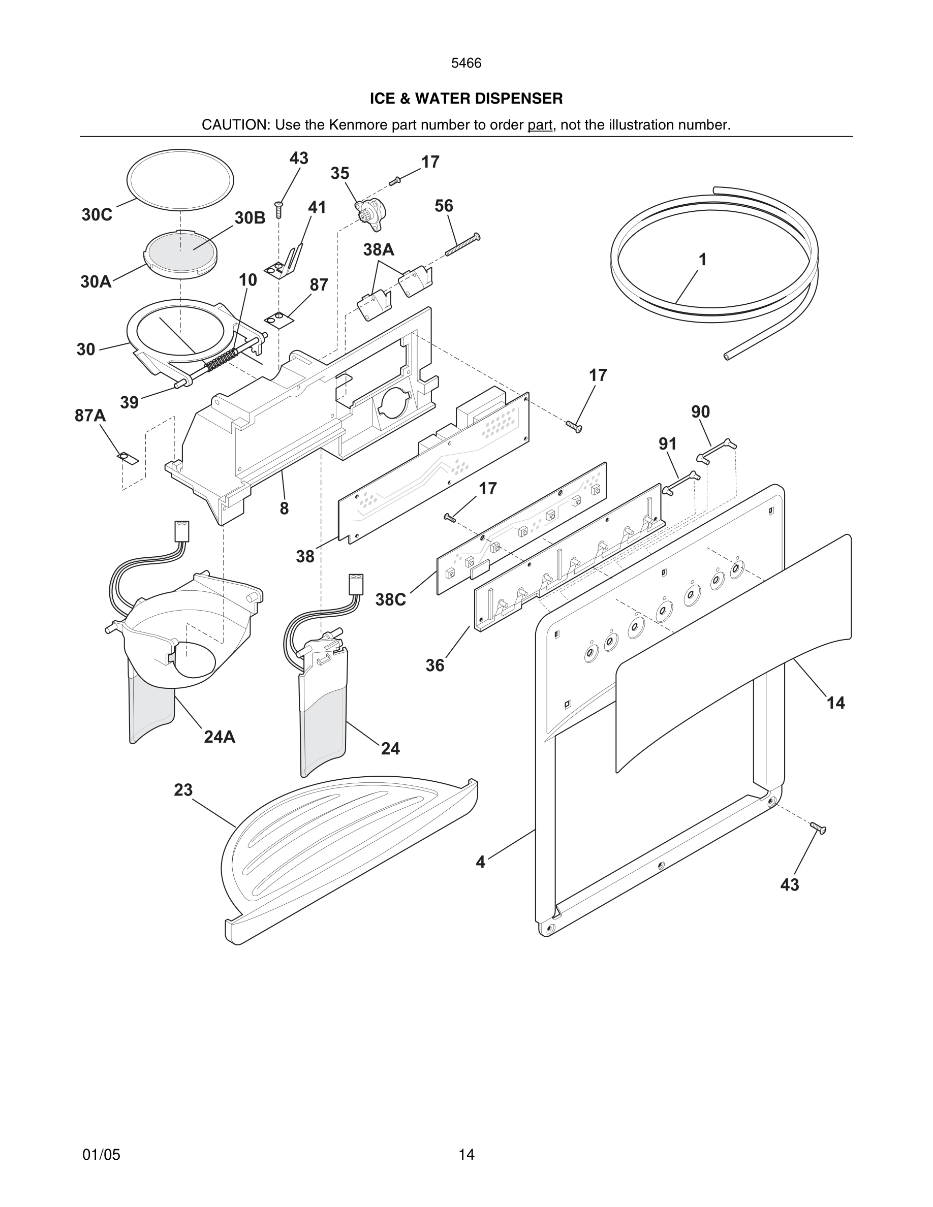 15 - ICE & WATER DISPENSER