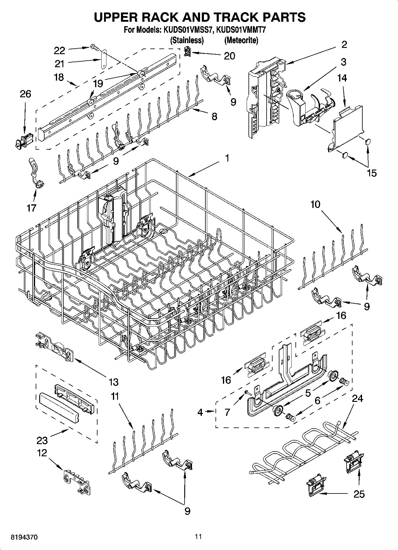 09 - UPPER RACK AND TRACK PARTS