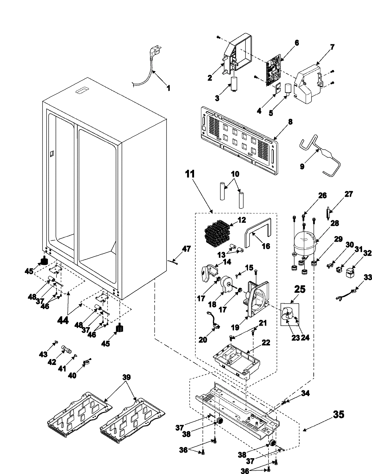 09 - MACHINE COMPARTMENT & CABINET BACK
