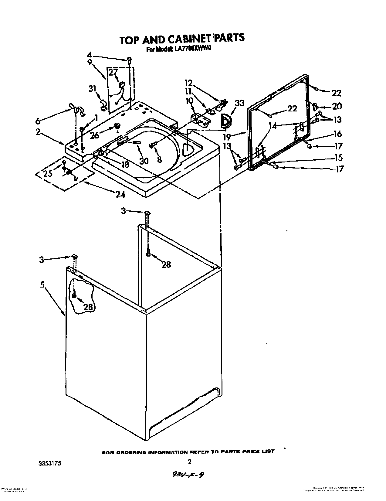 02 - TOP AND CABINET, LITERATURE AND OPTIONAL