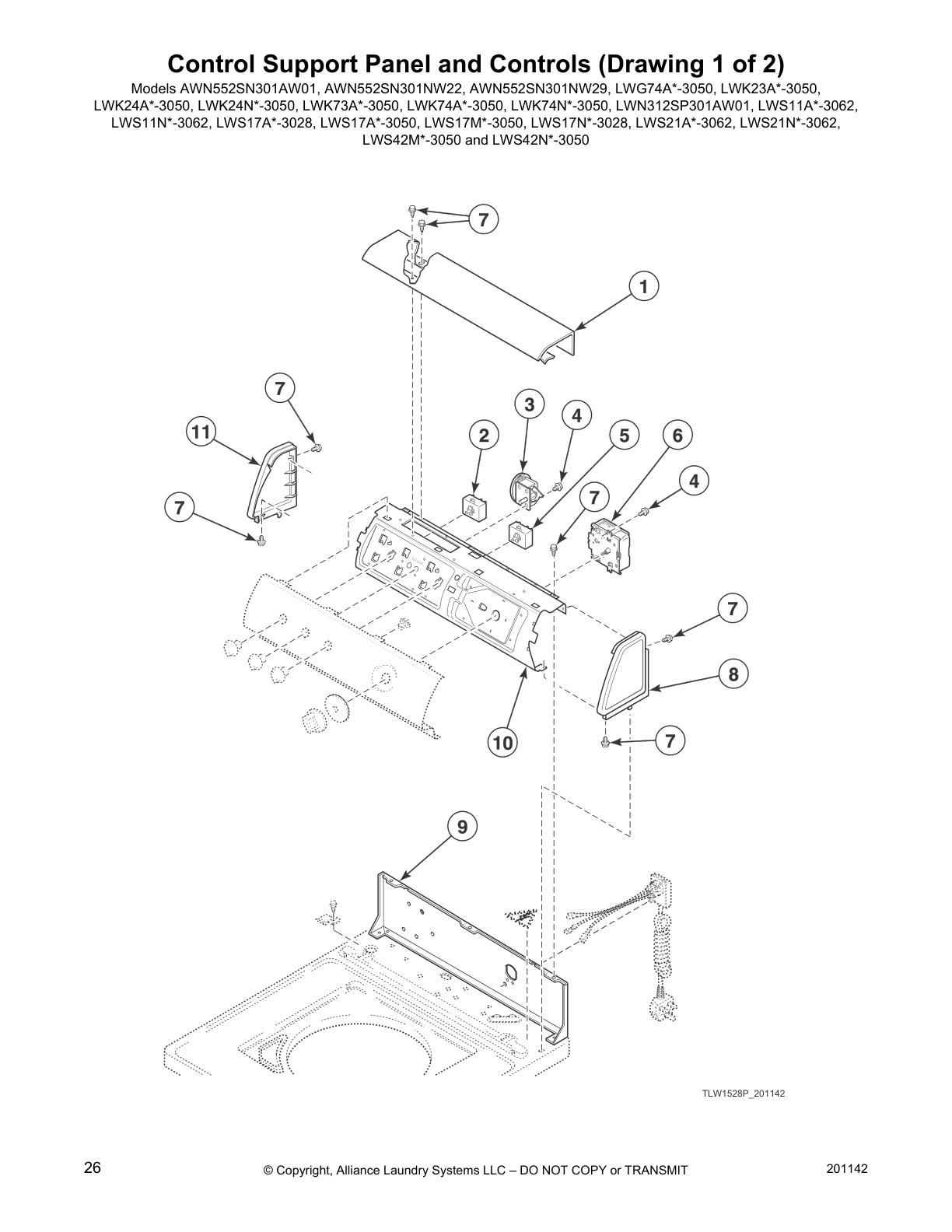 Control Support Panel and Controls (Drawing 1 of 2)