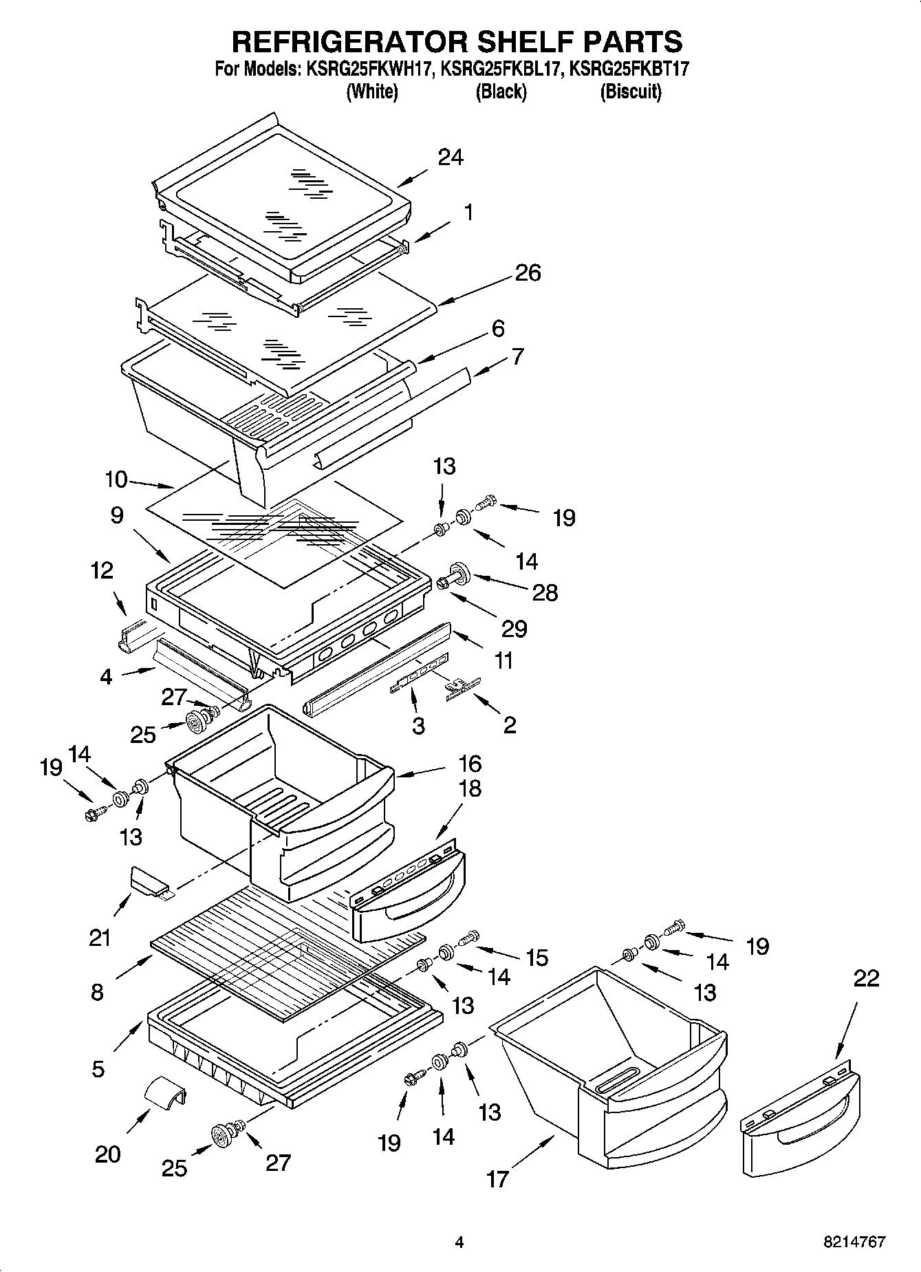 03 - REFRIGERATOR SHELF PARTS