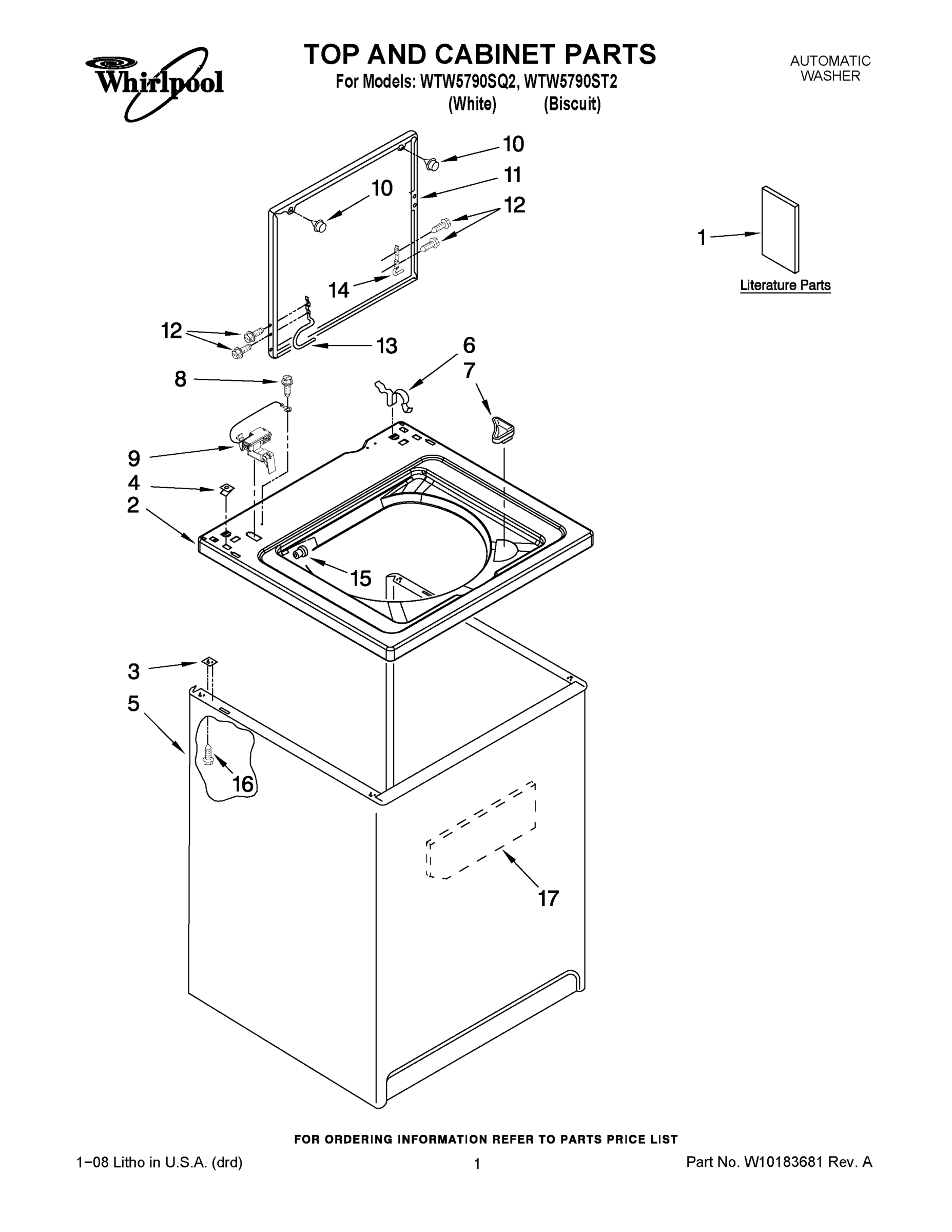 01 - TOP AND CABINET PARTS