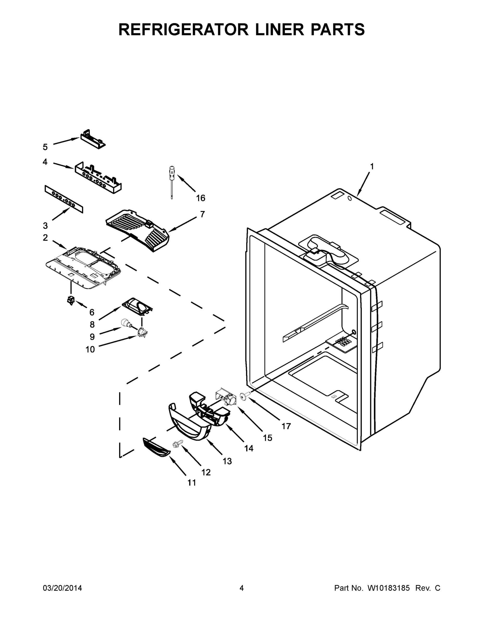 03 - REFRIGERATOR LINER PARTS
