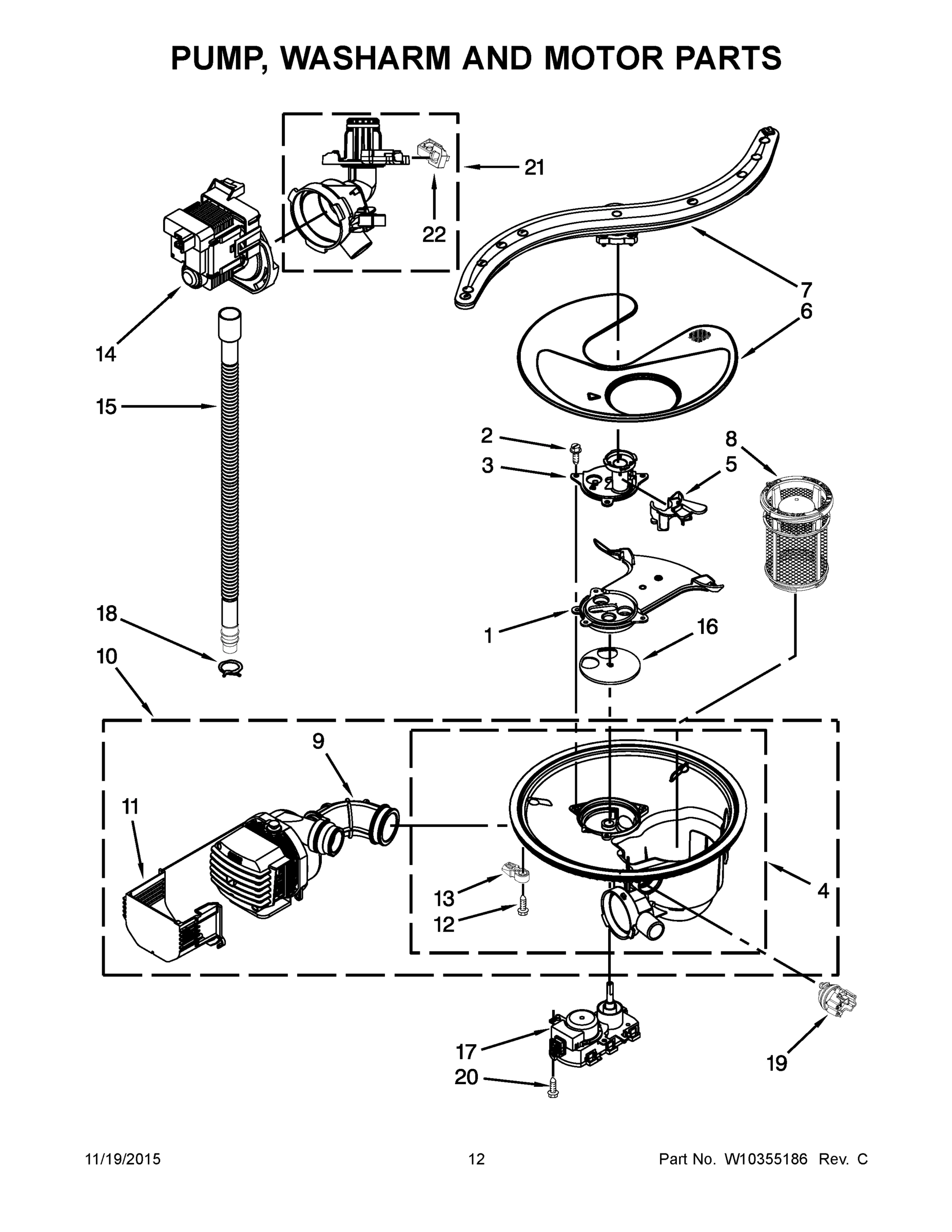 07 - PUMP, WASHARM AND MOTOR PARTS