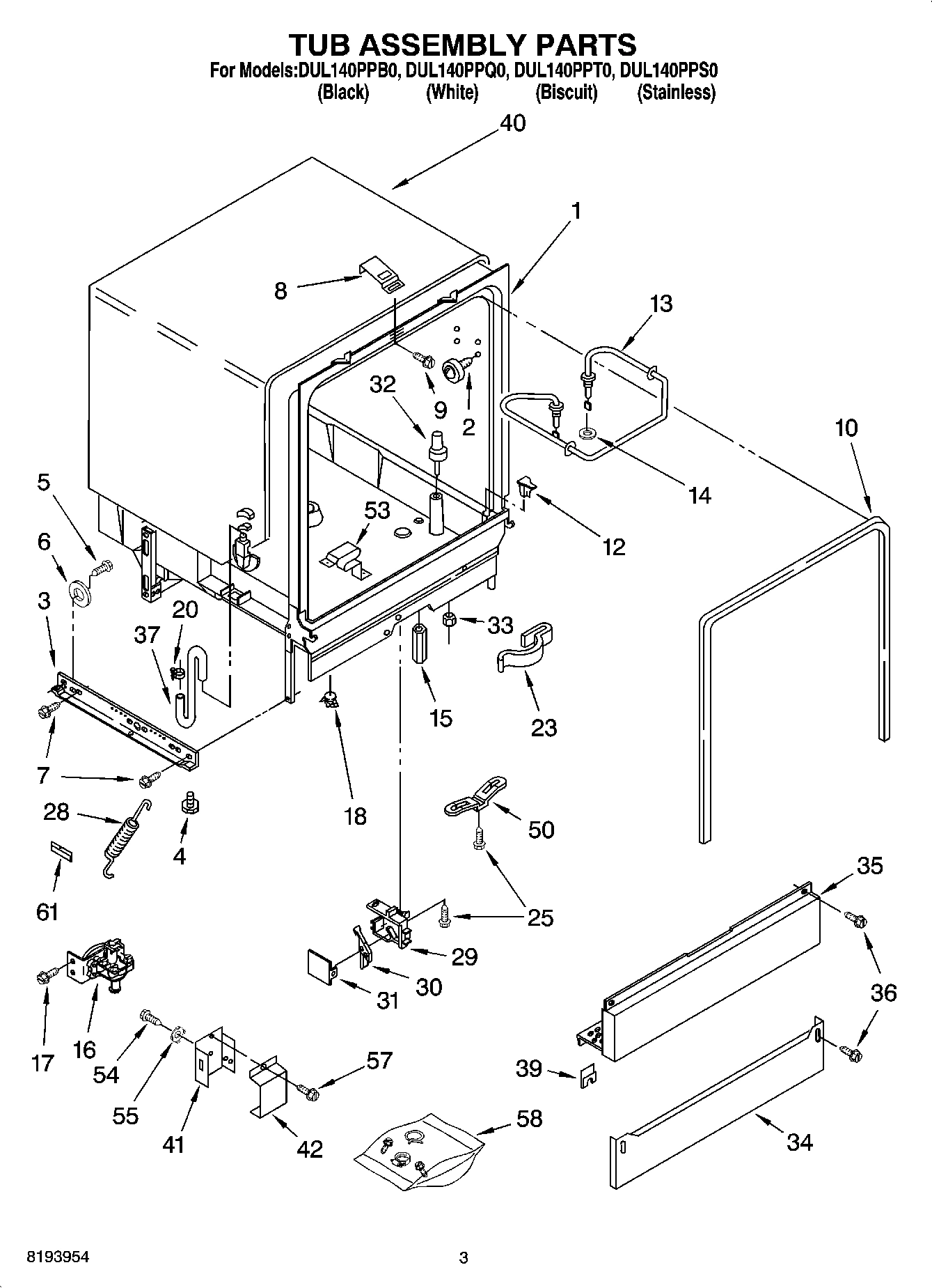 03 - TUB ASSEMBLY PARTS