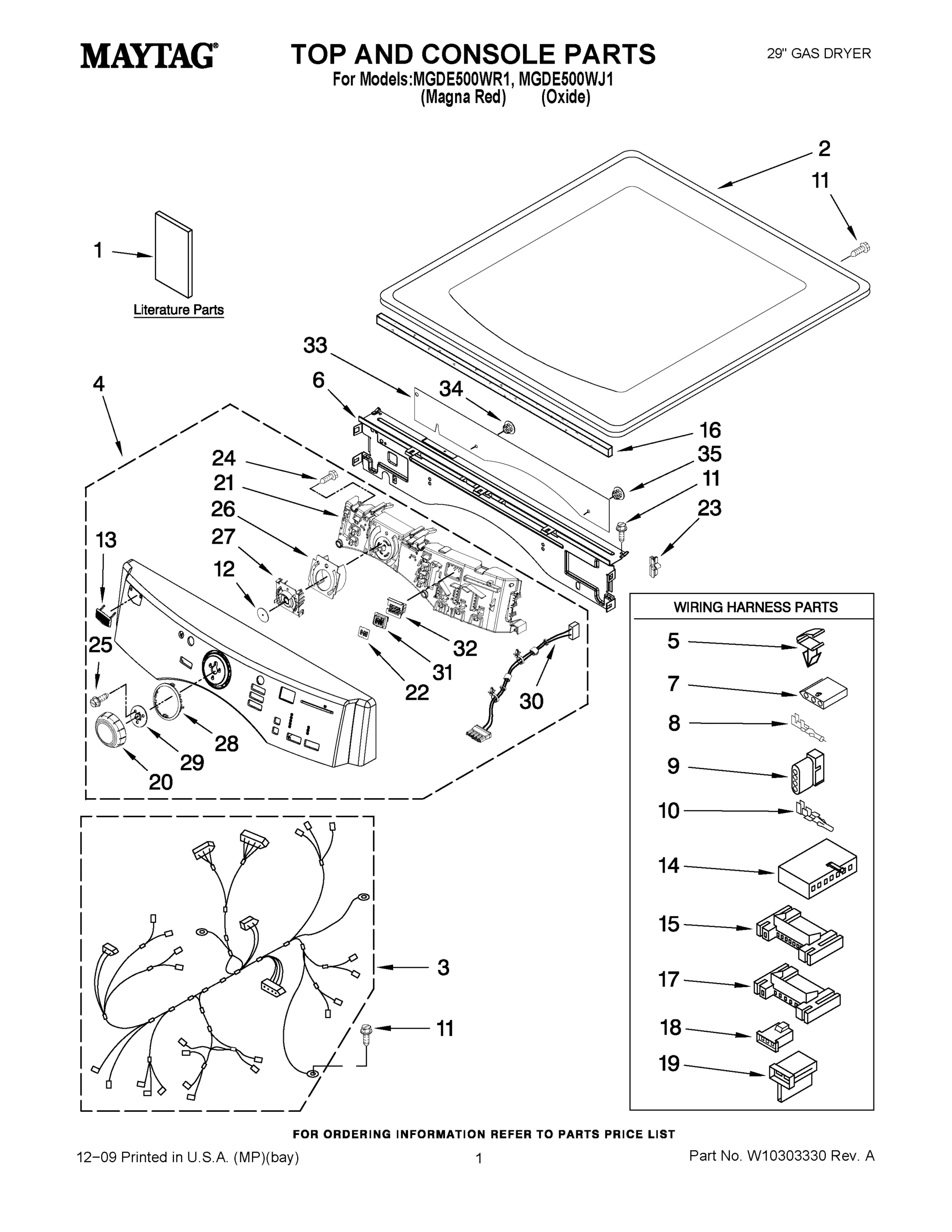 01 - TOP AND CONSOLE PARTS