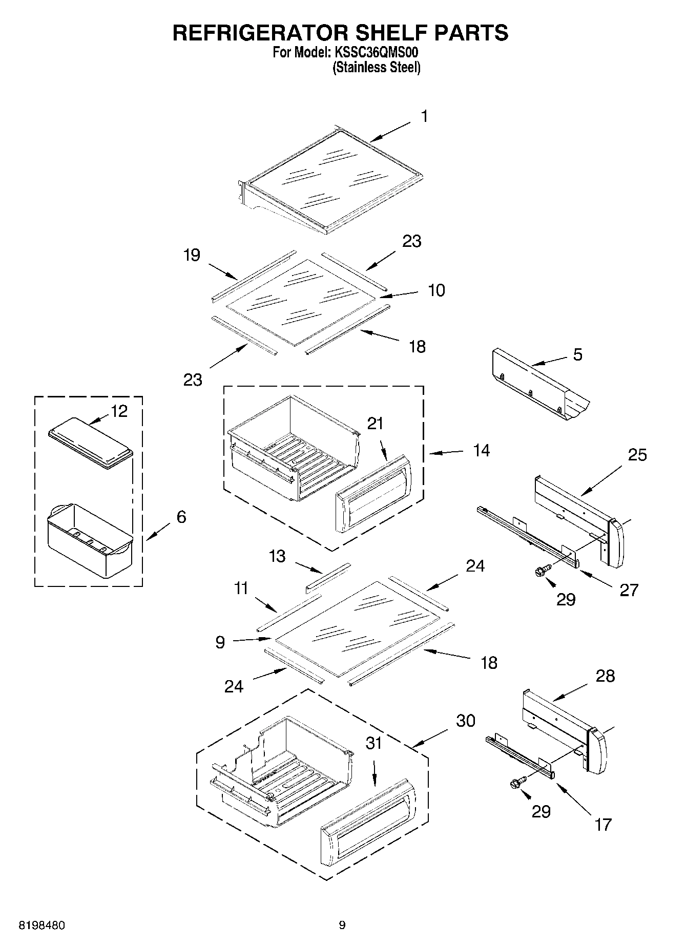 07 - REFRIGERATOR SHELF PARTS