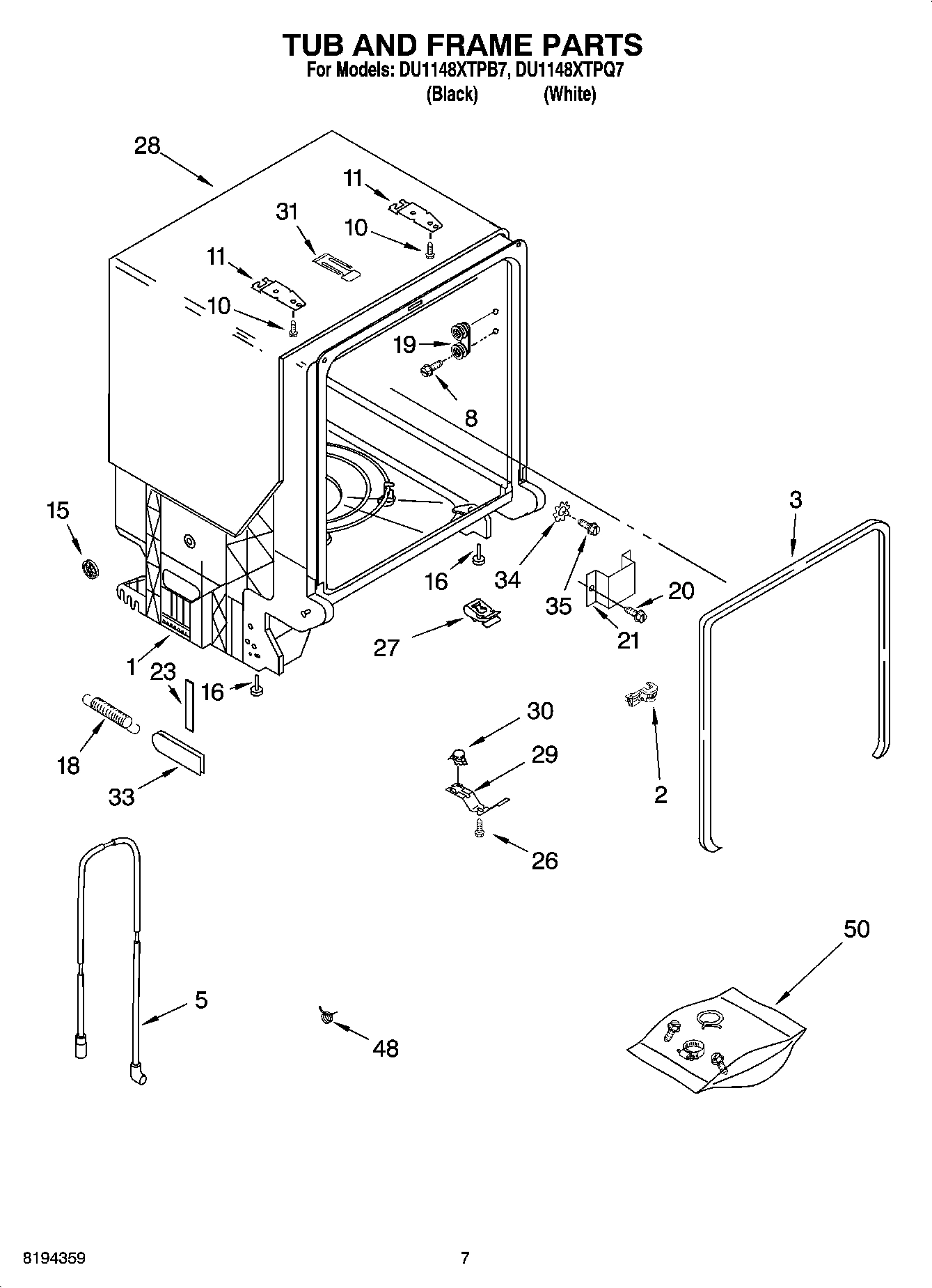 07 - TUB AND FRAME PARTS