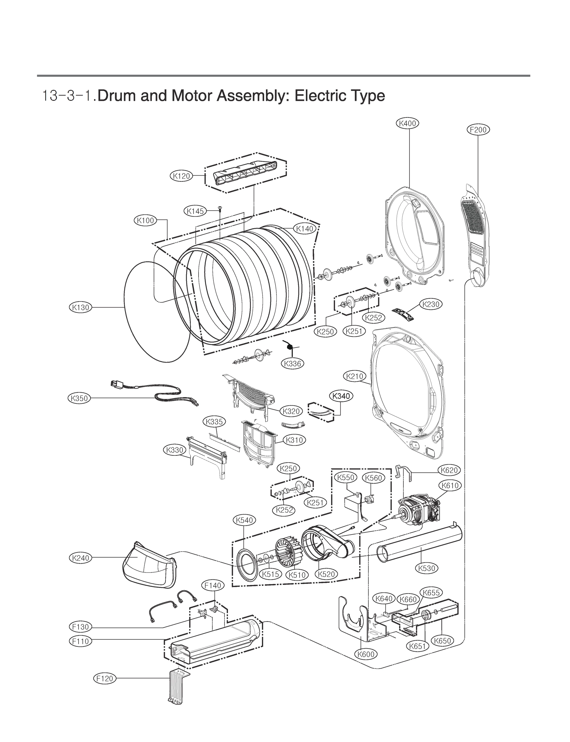 DRUM AND MOTOR ASSEMBLY