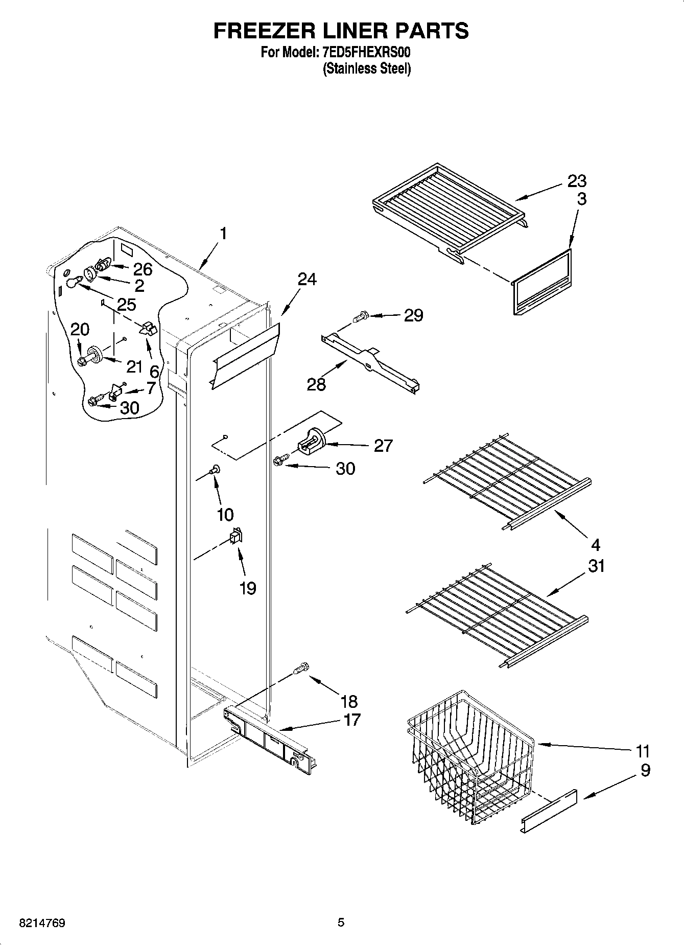 04 - FREEZER LINER PARTS