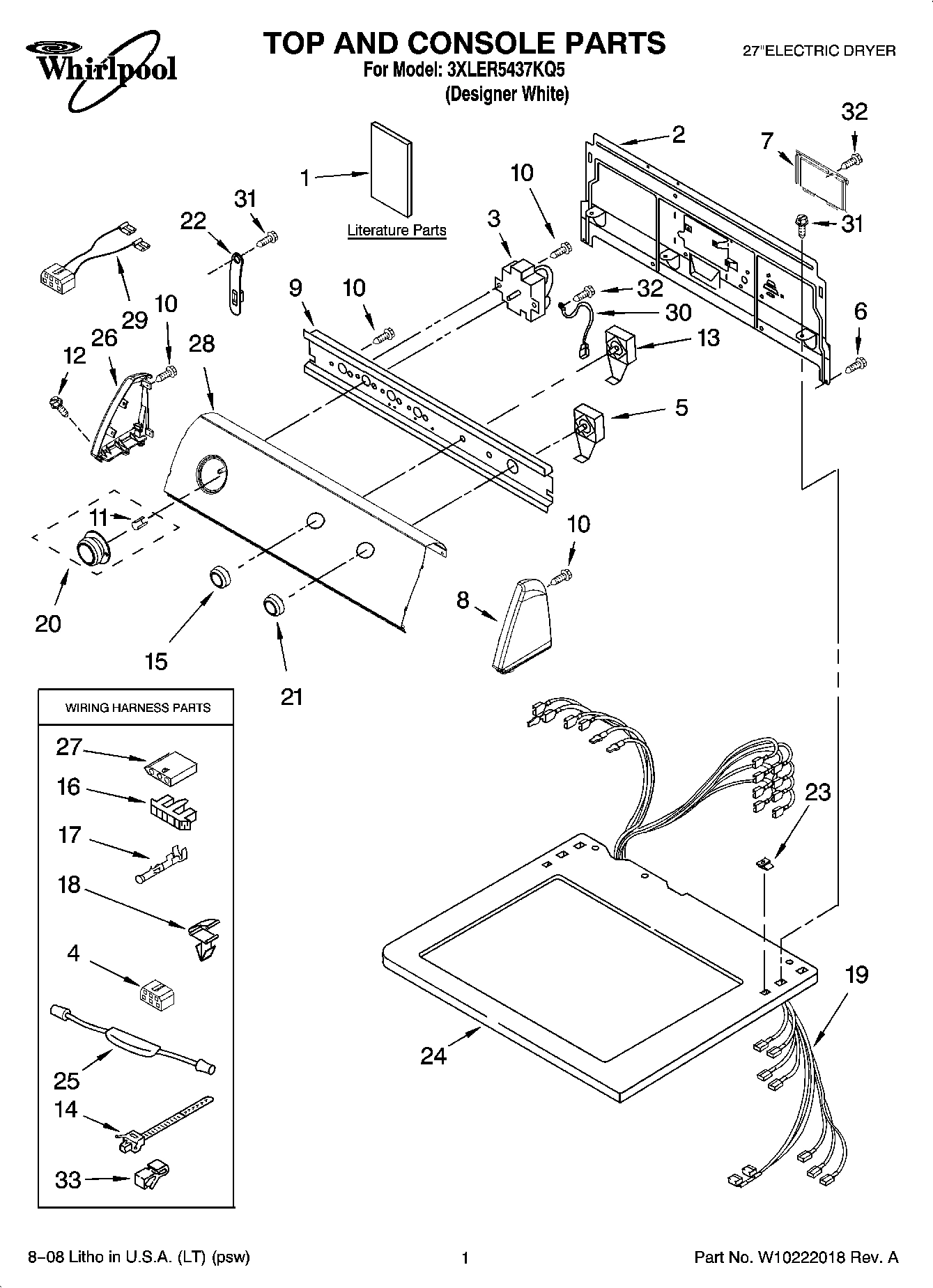01 - TOP AND CONSOLE PARTS