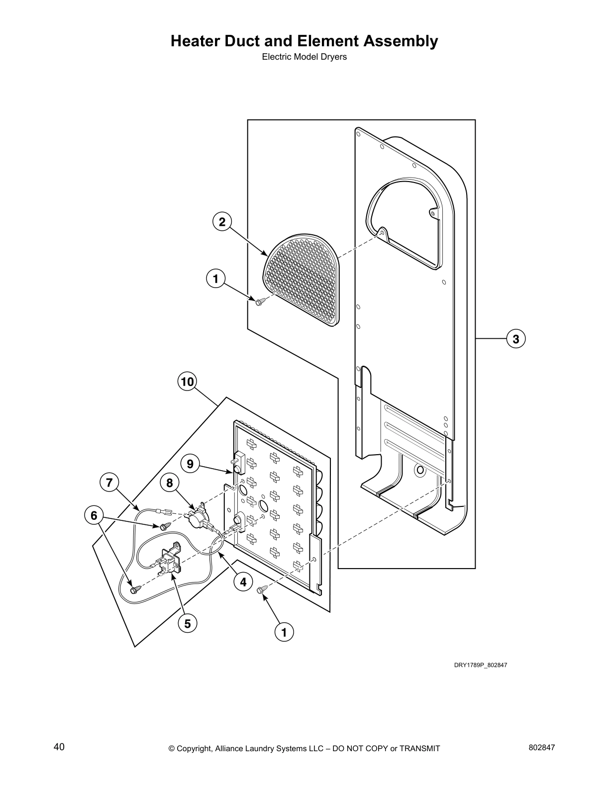 Heater Duct and Element Assembly
