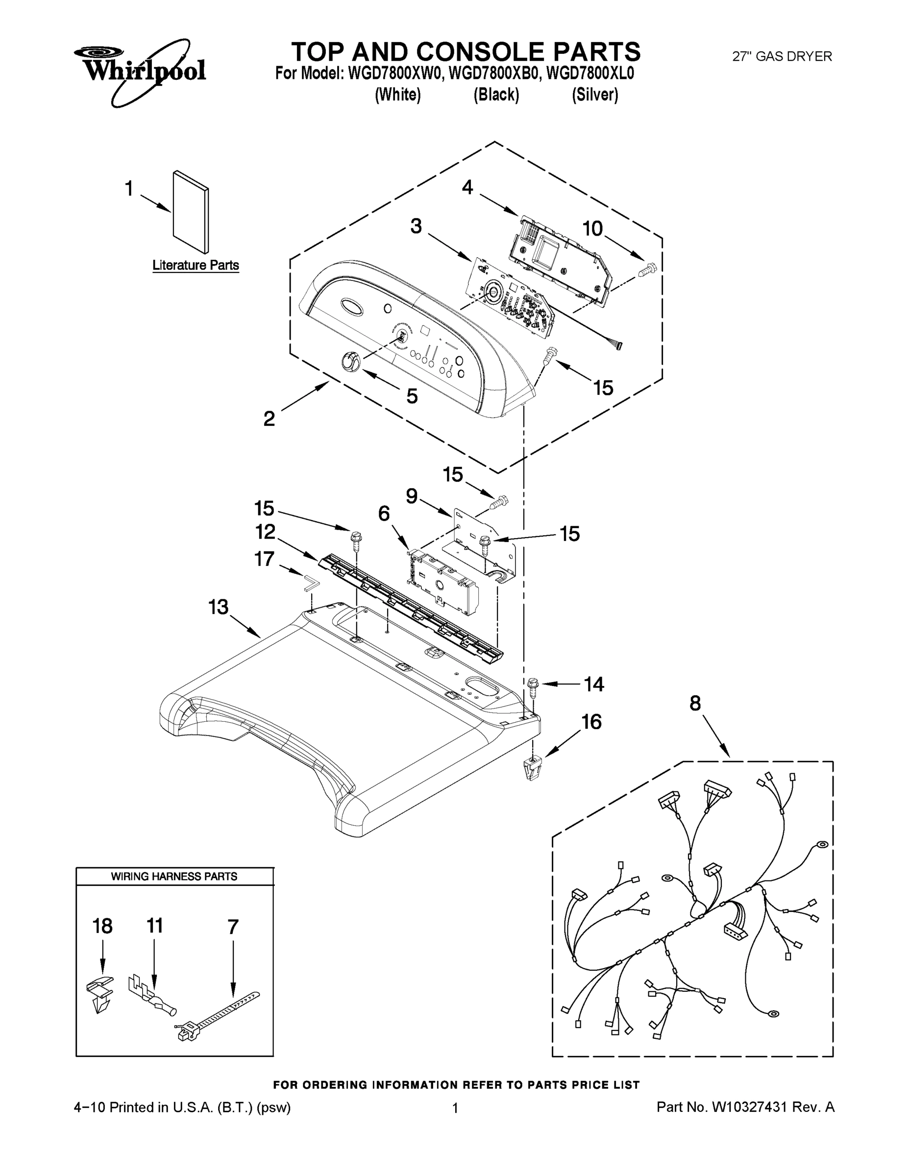 01 - TOP AND CONSOLE PARTS