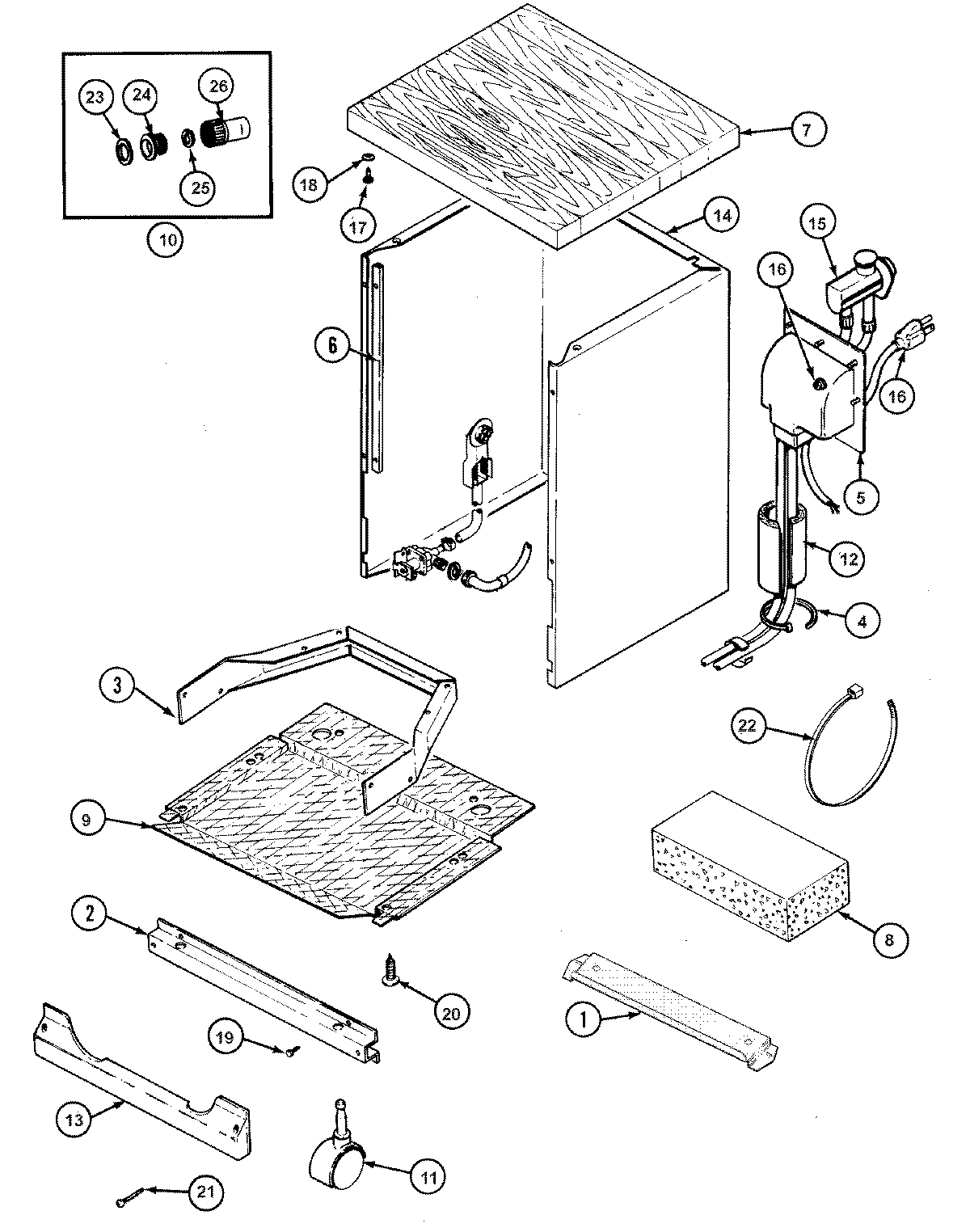 01 - CABINET & FAUCET COUPLER ASSY.