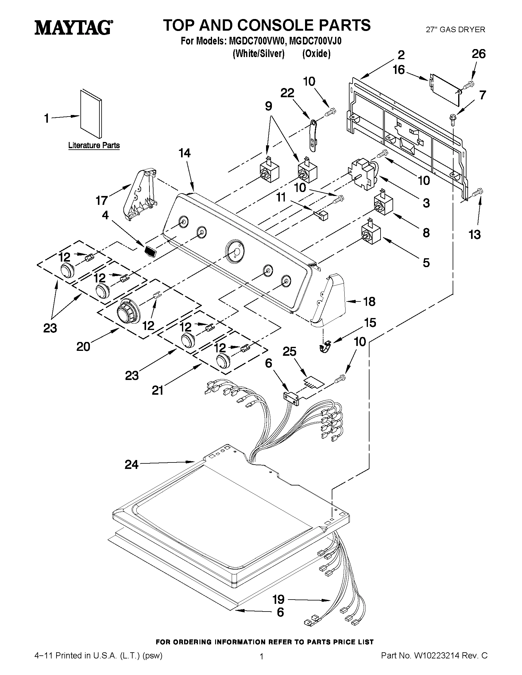 01 - TOP AND CONSOLE PARTS