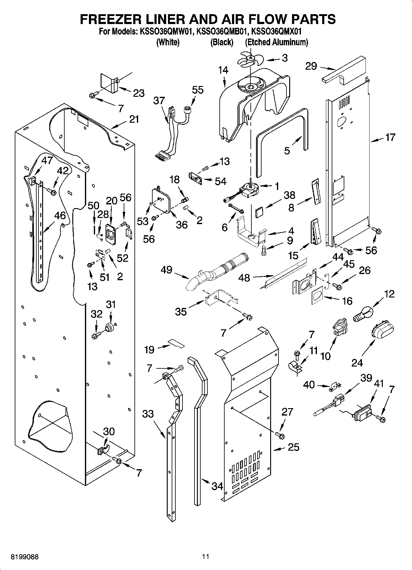 08 - FREEZER LINER AND AIR FLOW PARTS