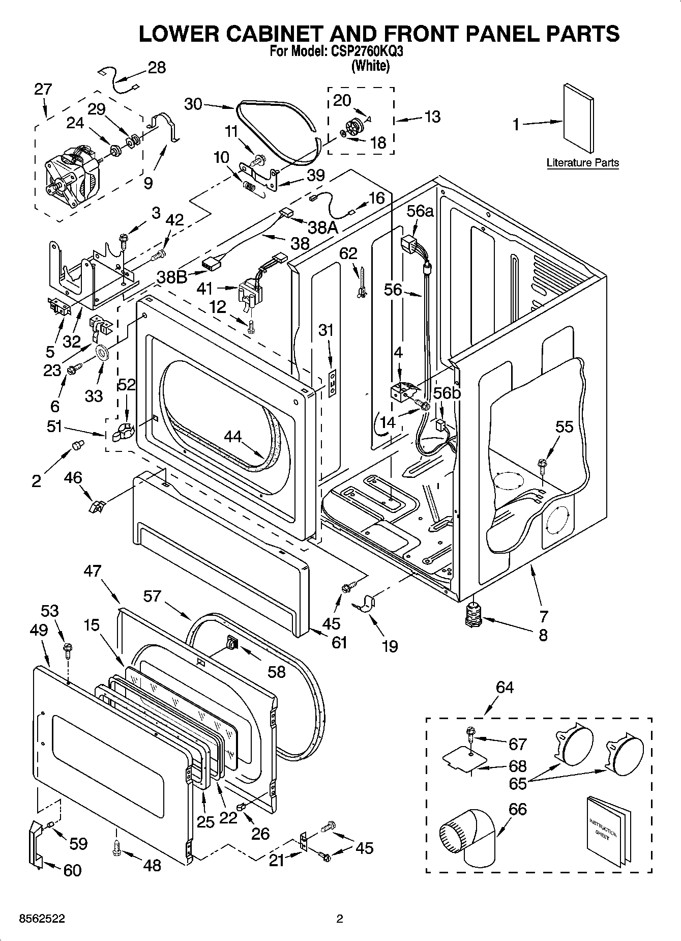 01 - LOWER CABINET AND FRONT PANEL PARTS