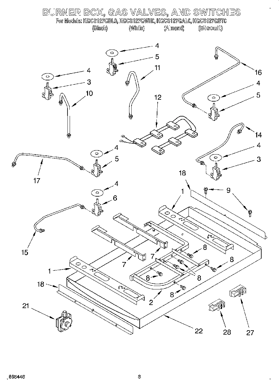 02 - BURNER BOX, GAS VALVES, AND SWITCHES