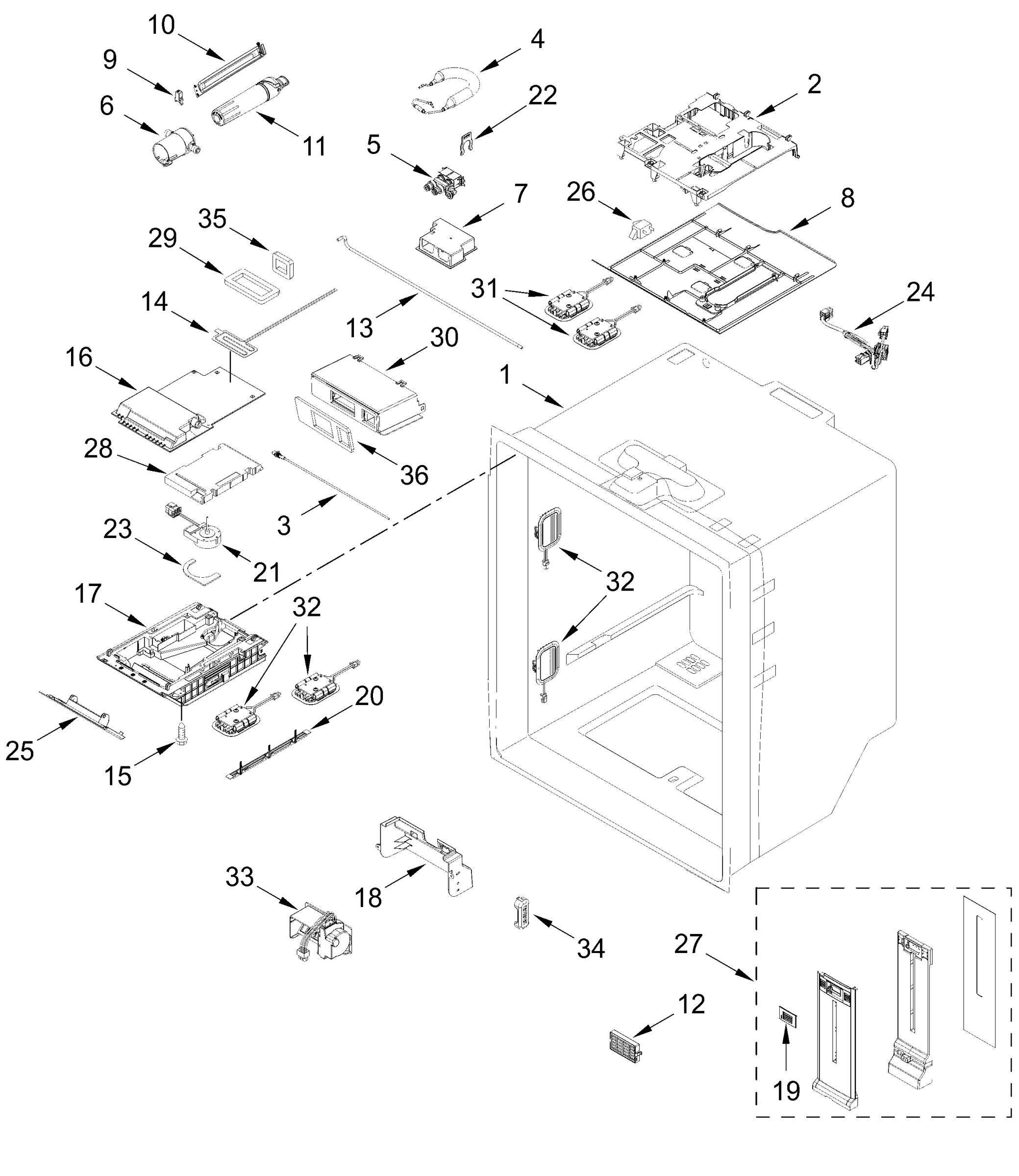 REFRIGERATOR LINER PARTS