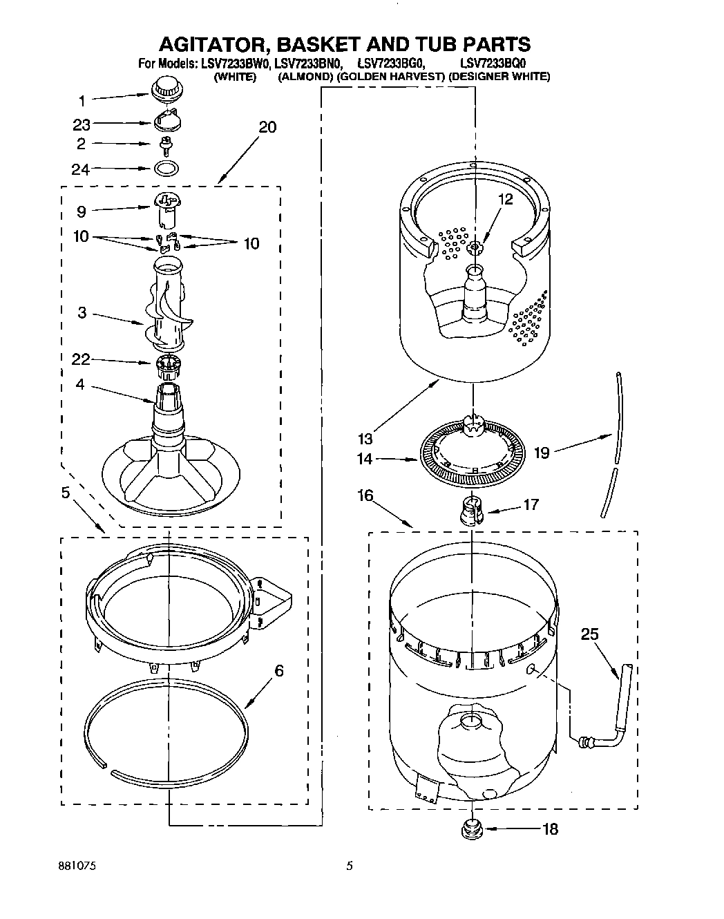 03 - AGITATOR, BASKET AND TUB