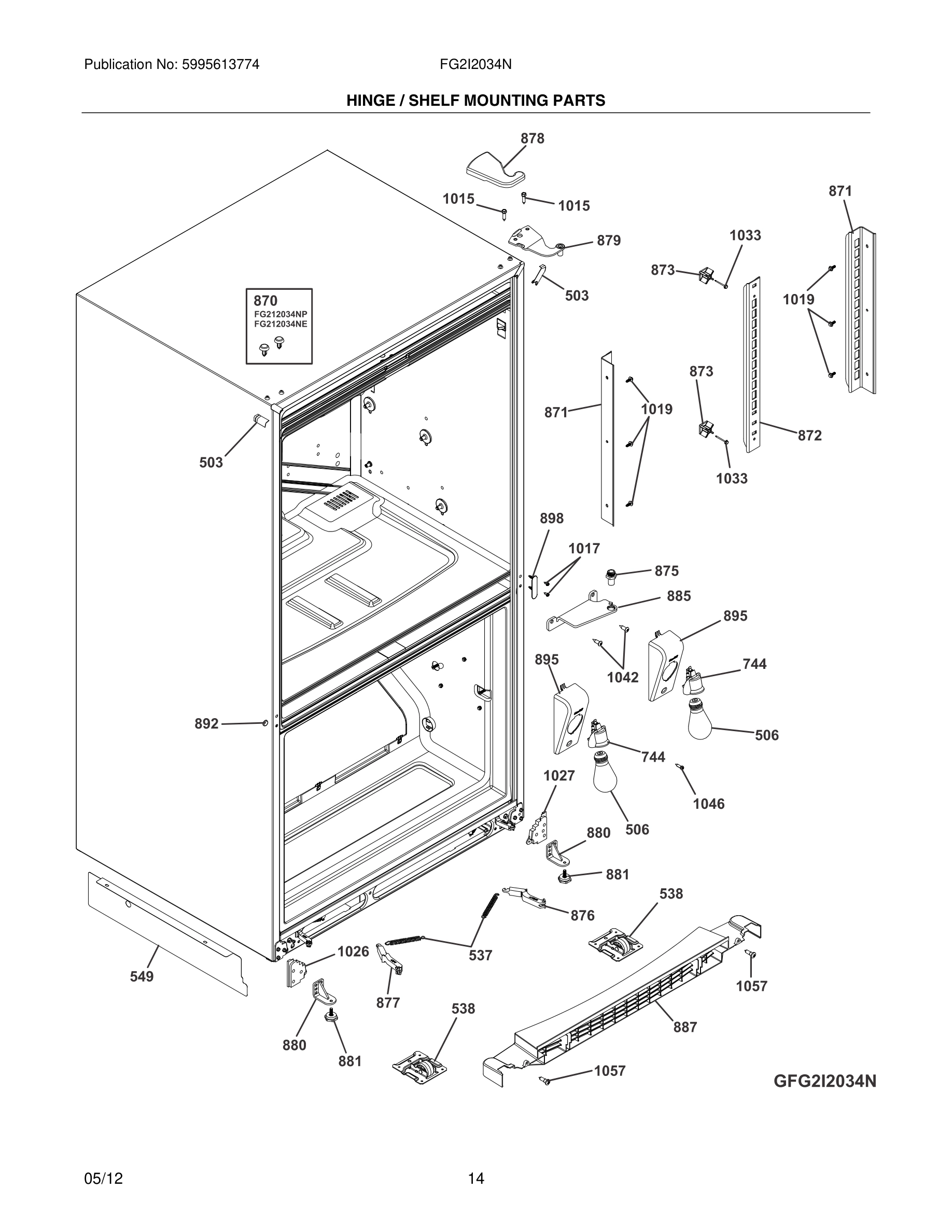 15 - HINGE / SHELF MOUNTING PARTS