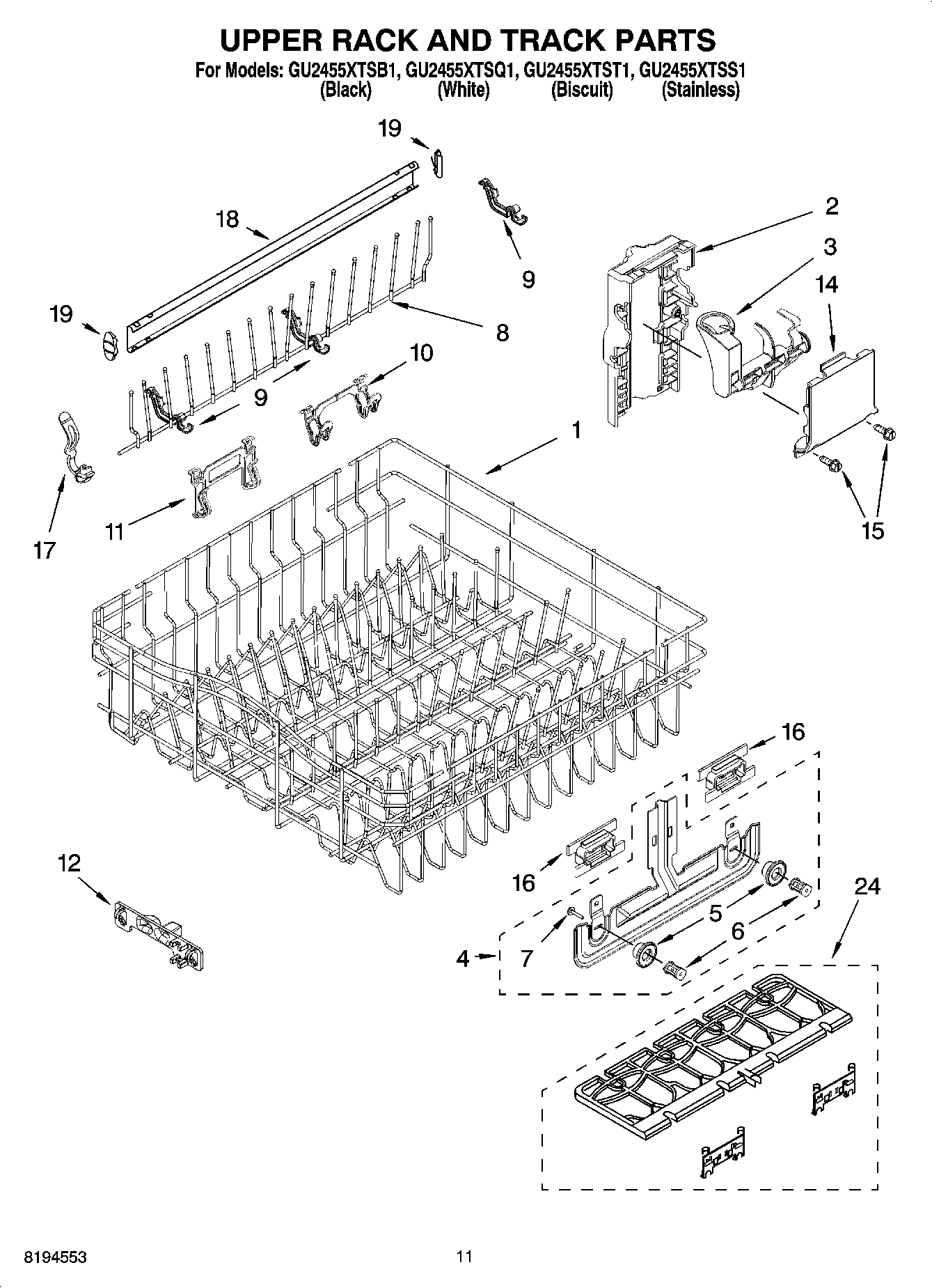 09 - UPPER RACK AND TRACK PARTS