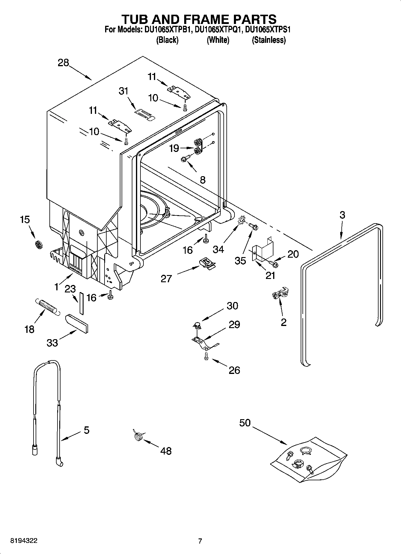 07 - TUB AND FRAME PARTS