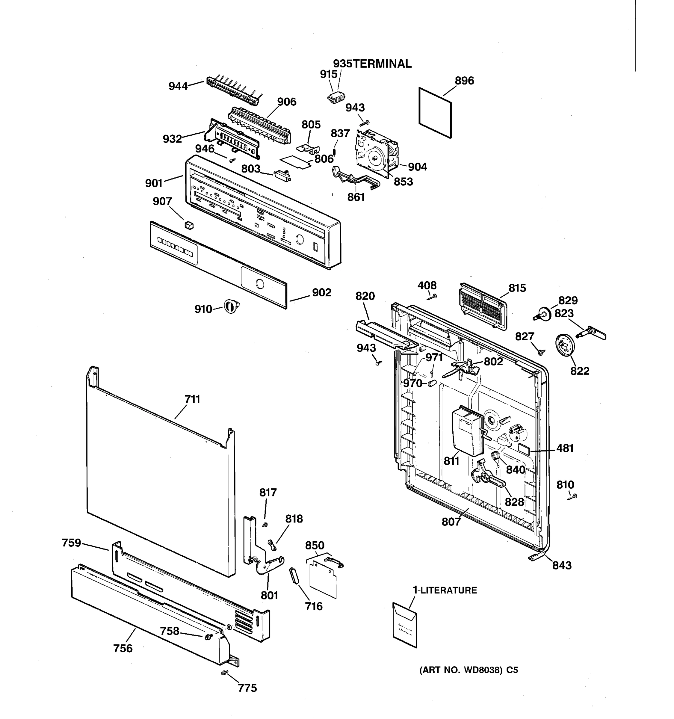 ESCUTCHEON & DOOR ASSEMBLY