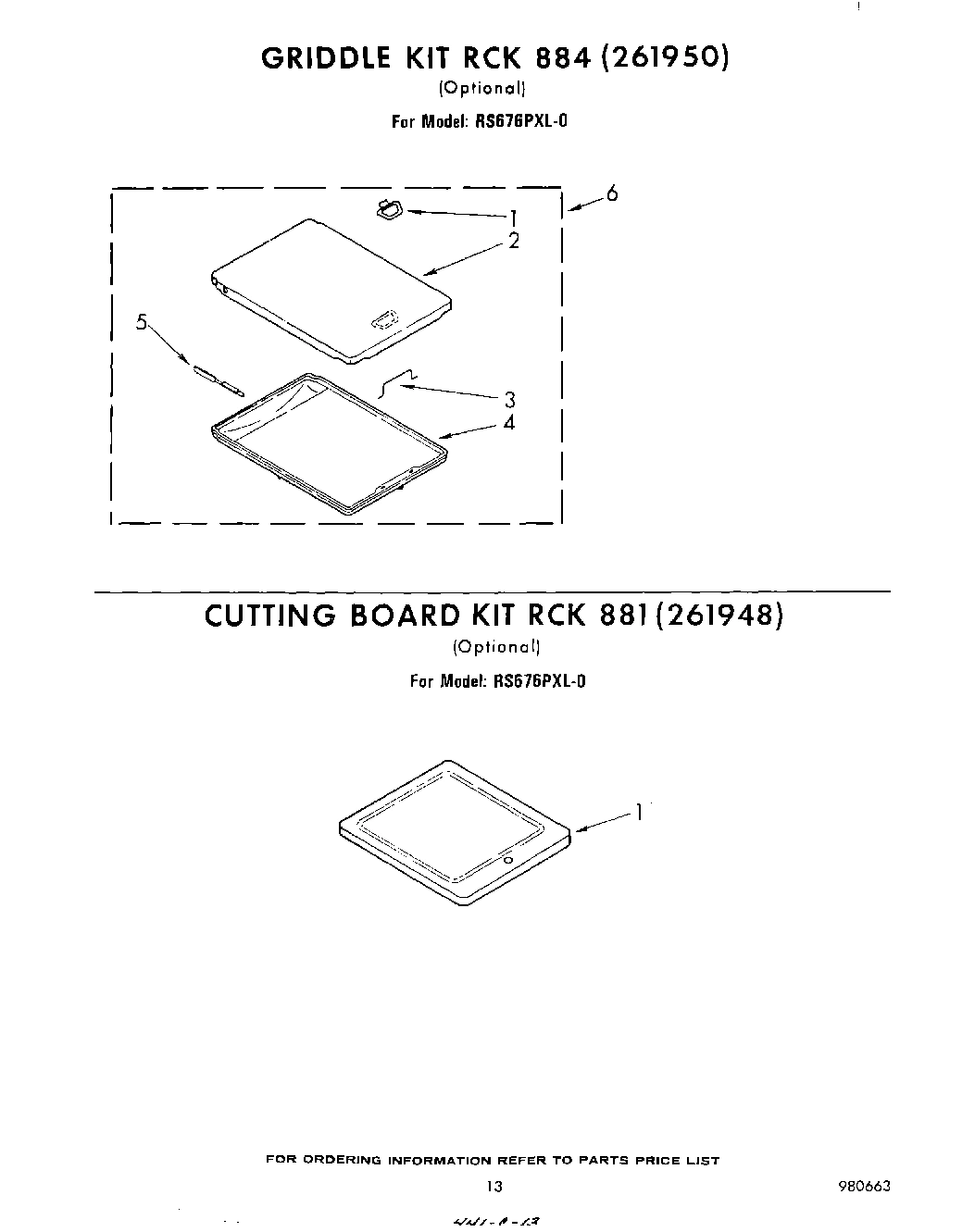 10 - GRIDDLE KIT RCK 884 , CUTTING  BOAR