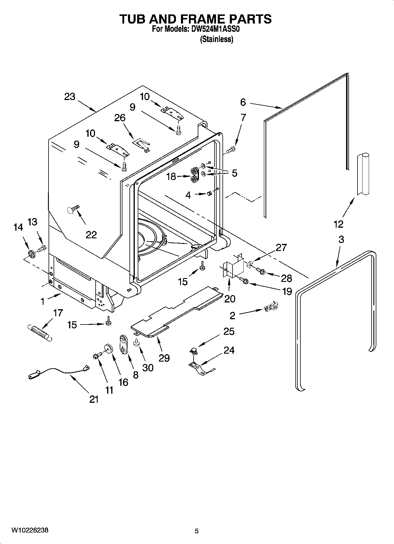 05 - TUB AND FRAME PARTS