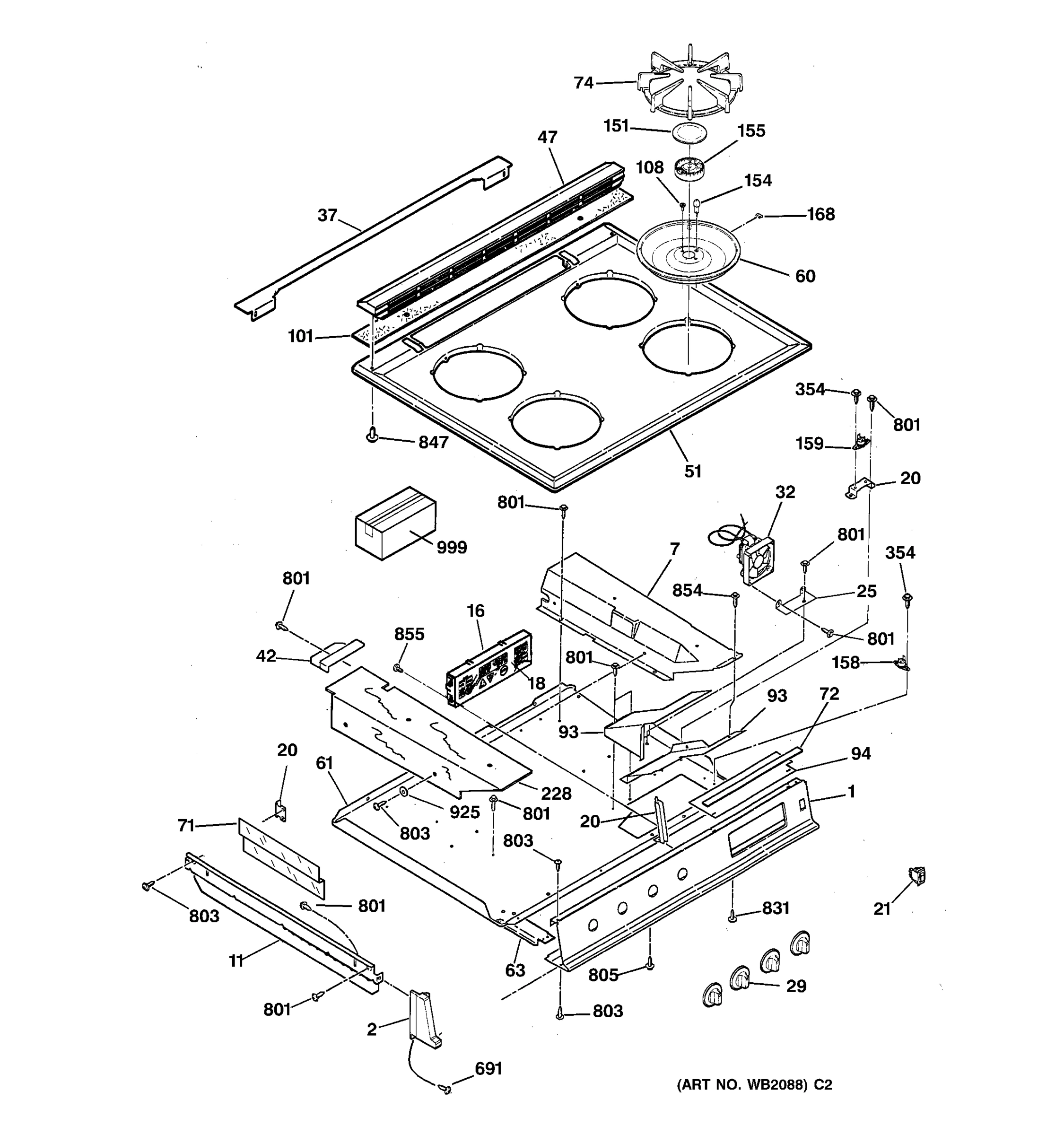 CONTROL PANEL & COOKTOP
