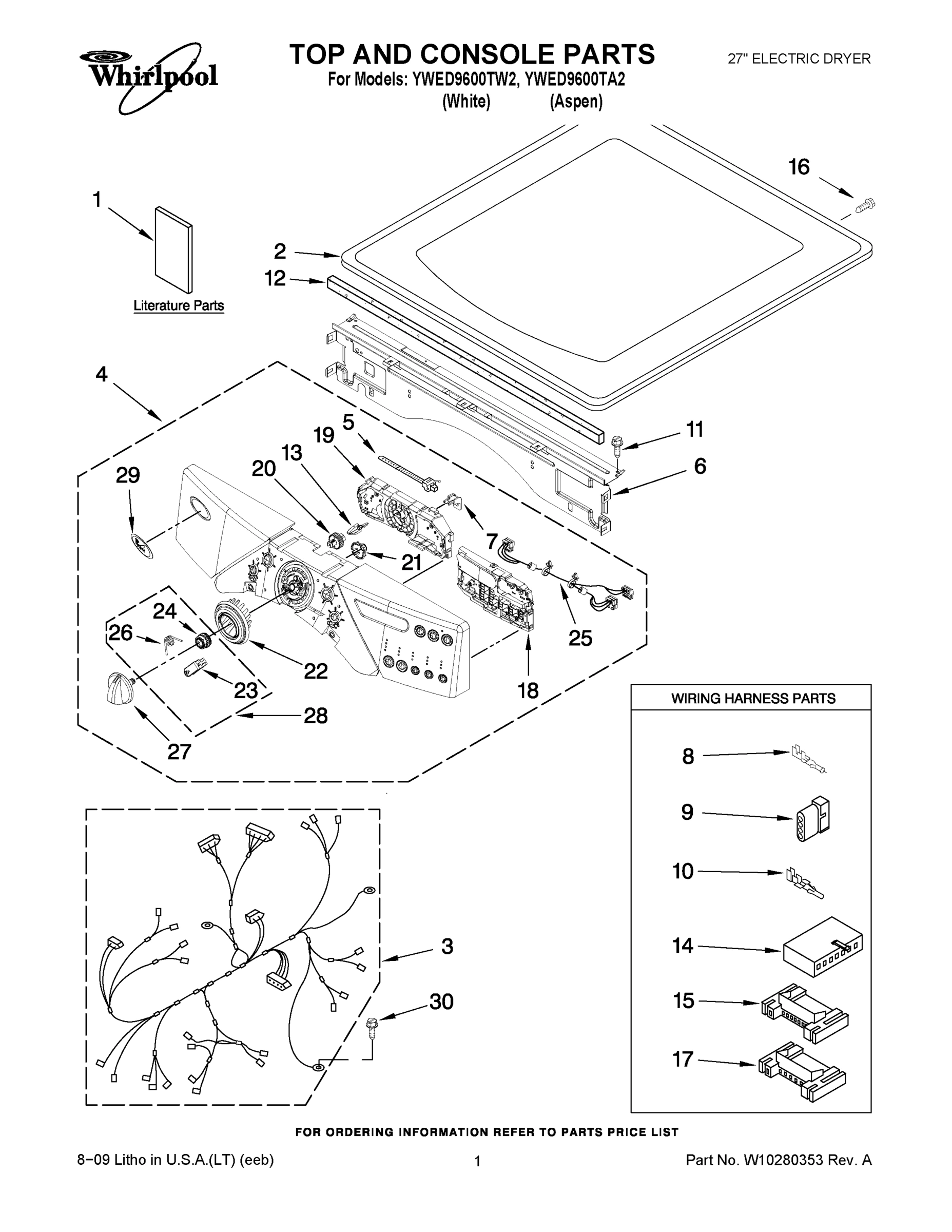 01 - TOP AND CONSOLE PARTS