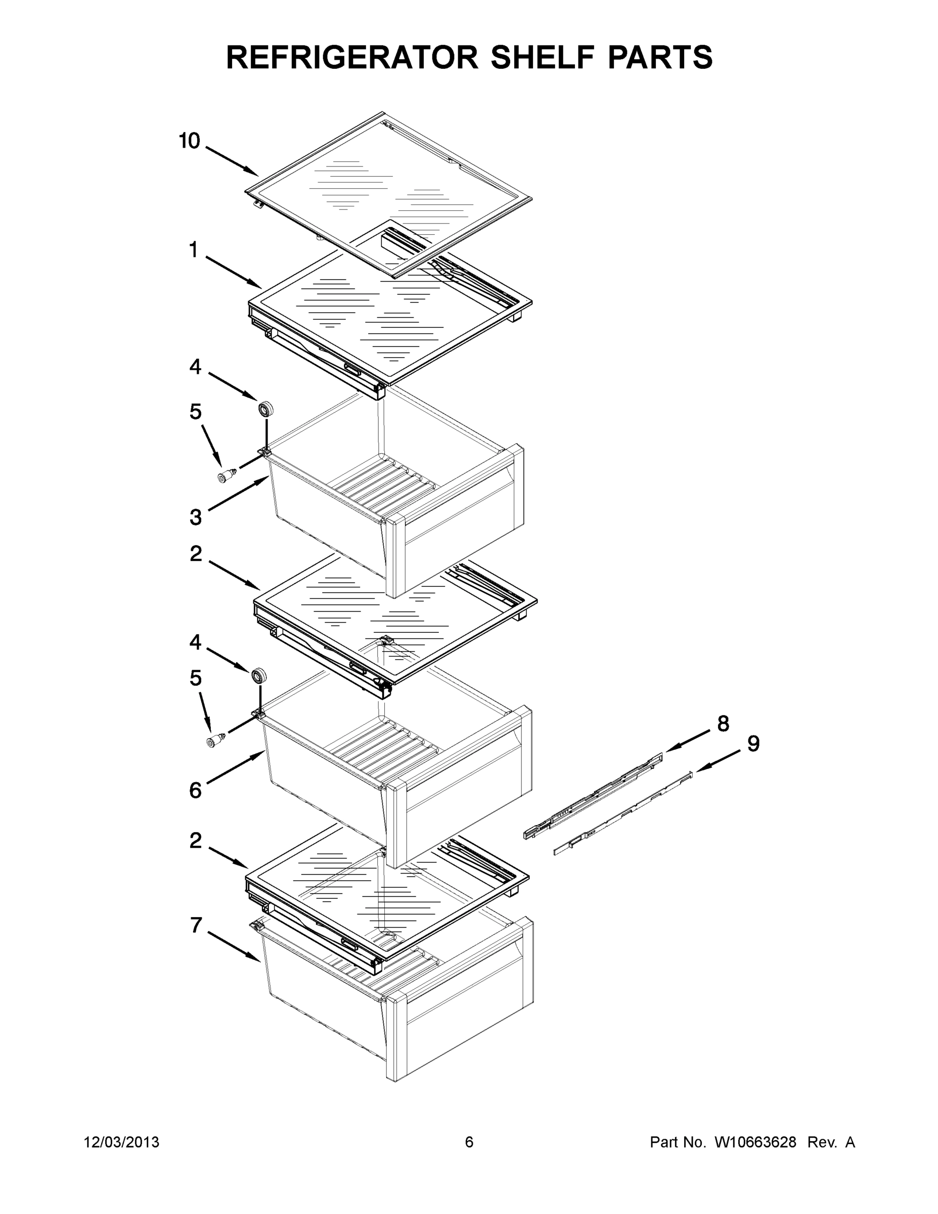04 - REFRIGERATOR SHELF PARTS