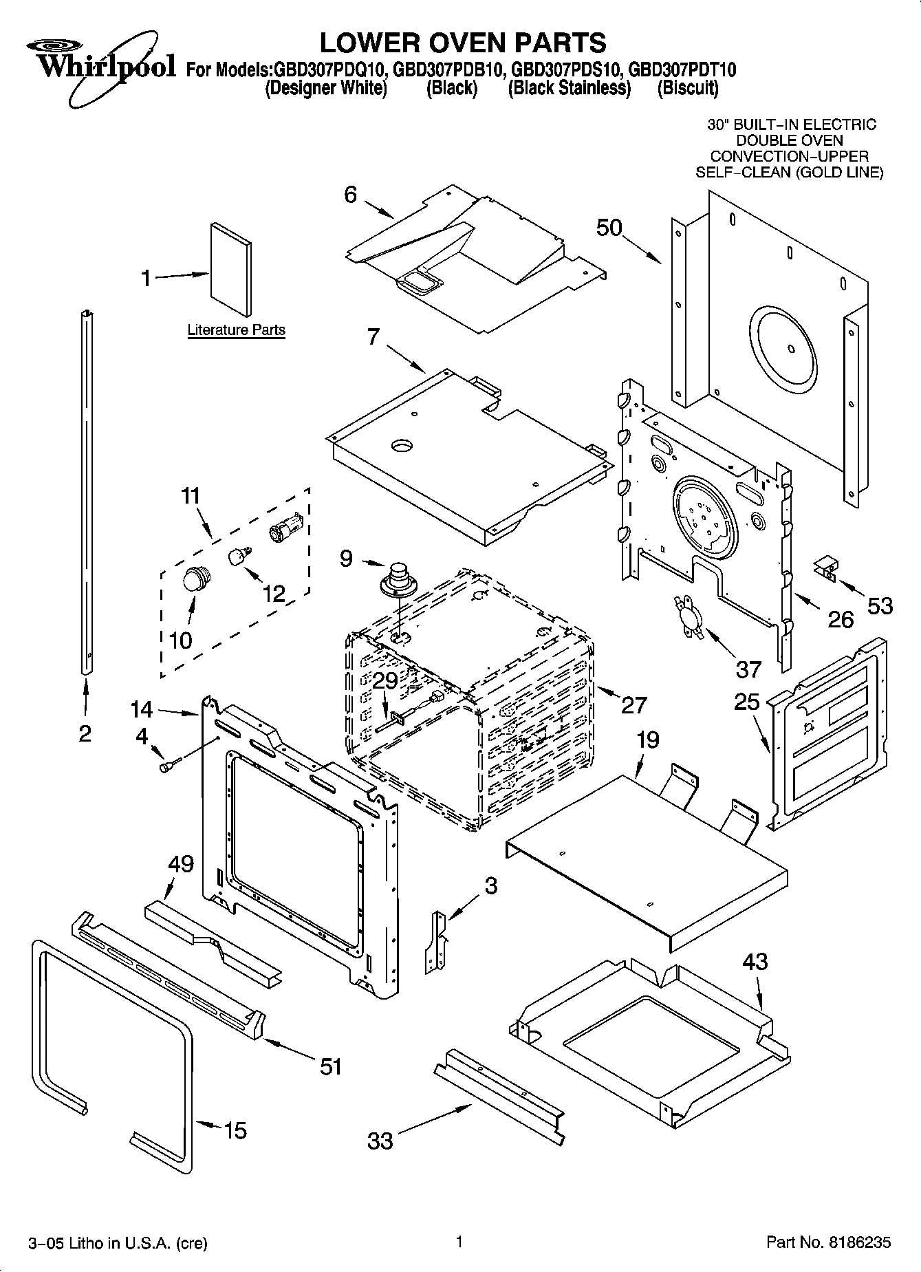 01 - LOWER OVEN PARTS