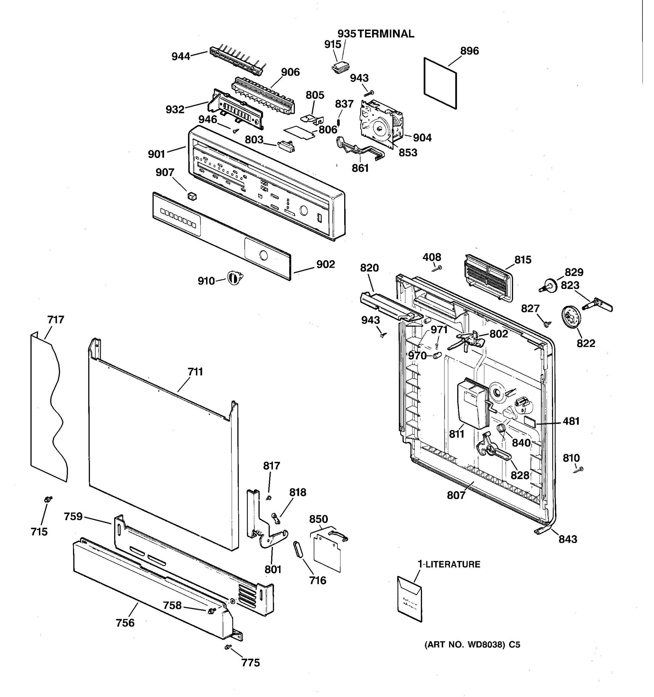 ESCUTCHEON & DOOR ASSEMBLY