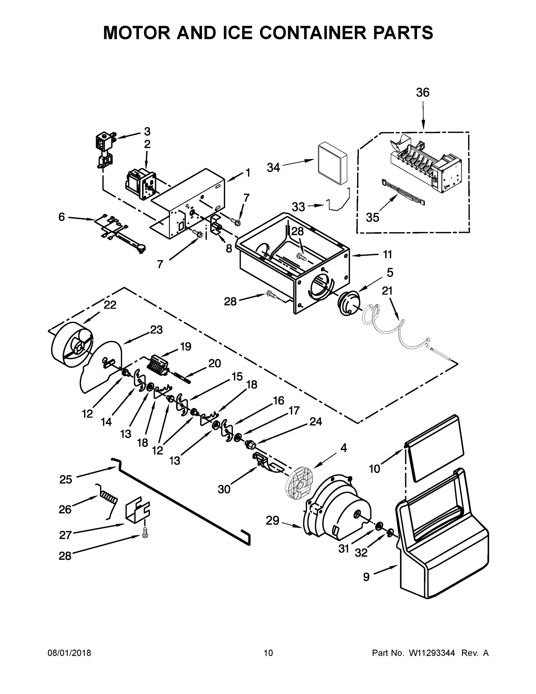 06 - MOTOR AND ICE CONTAINER PARTS