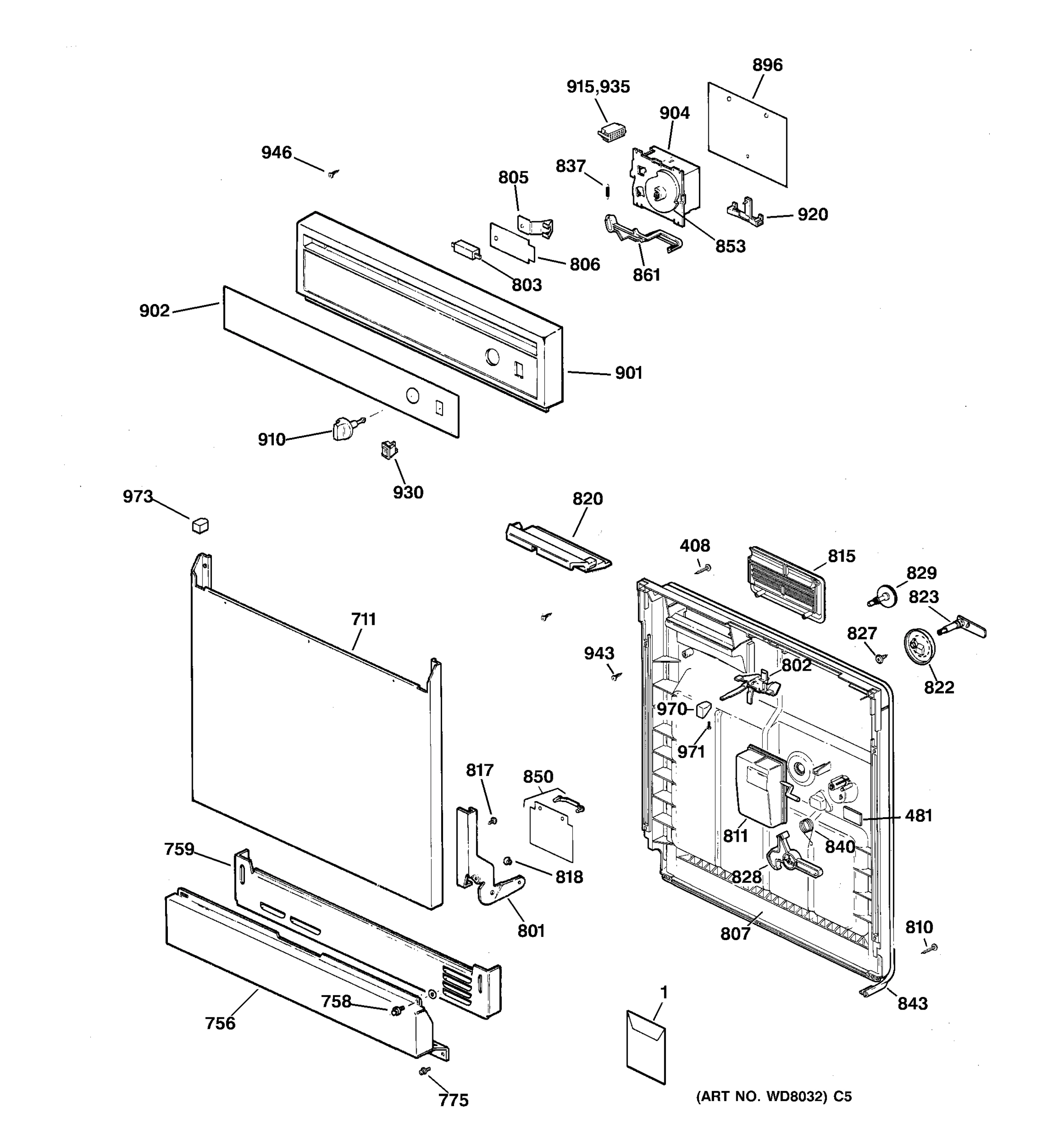 ESCUTCHEON & DOOR ASSEMBLY