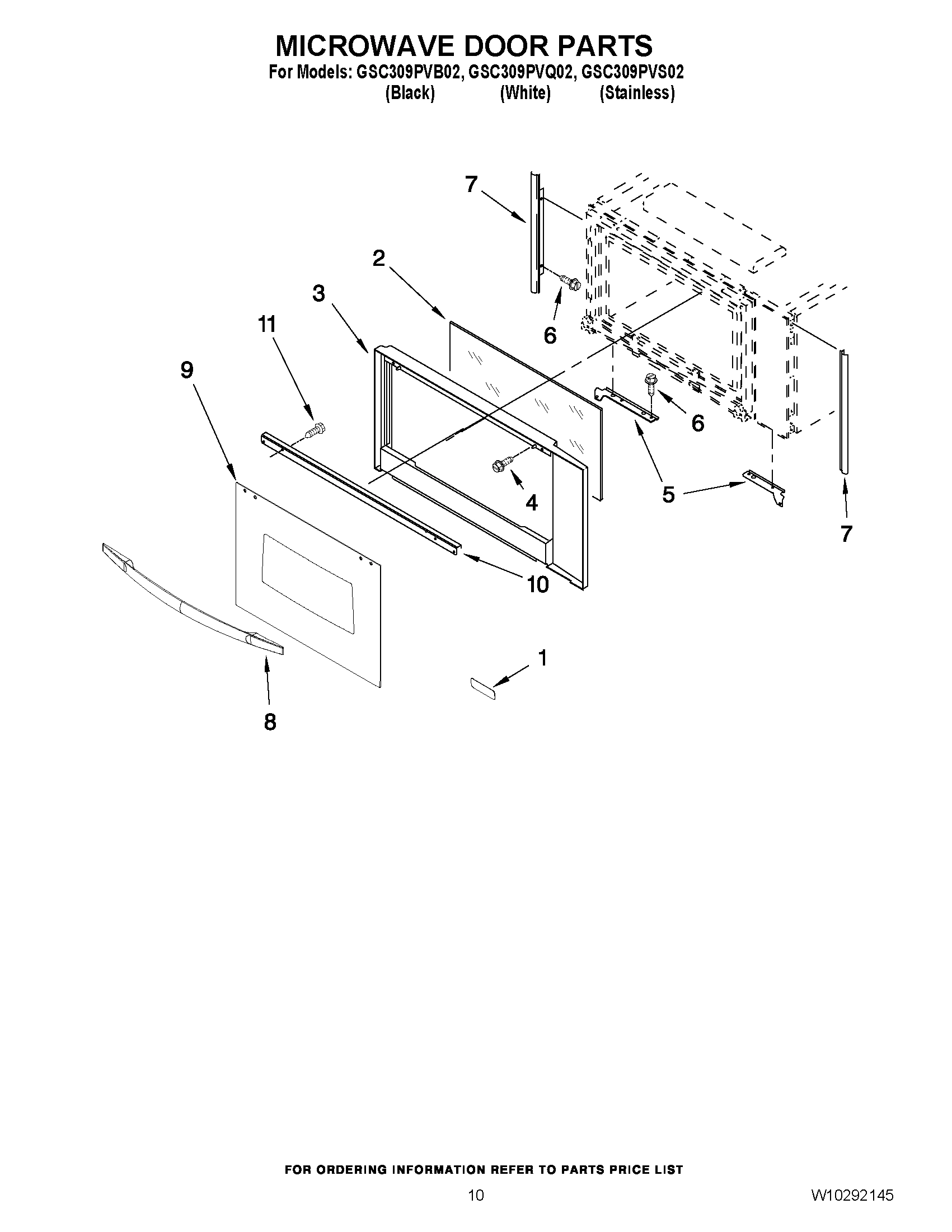 08 - MICROWAVE DOOR PARTS