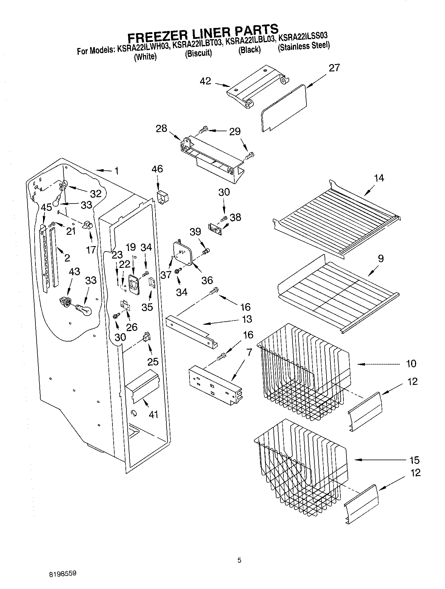 04 - FREEZER LINER PARTS