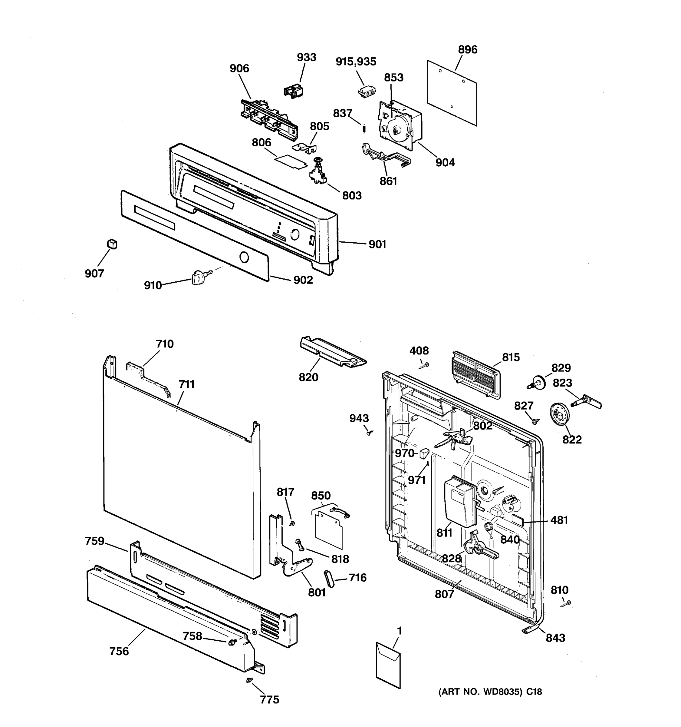 ESCUTCHEON & DOOR ASSEMBLY