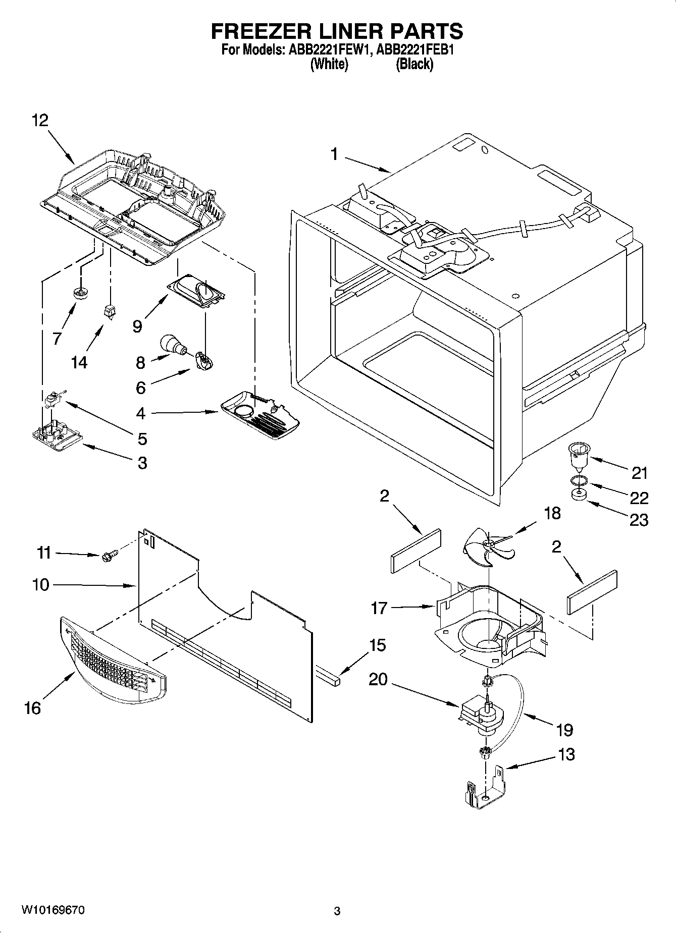 02 - FREEZER LINER PARTS
