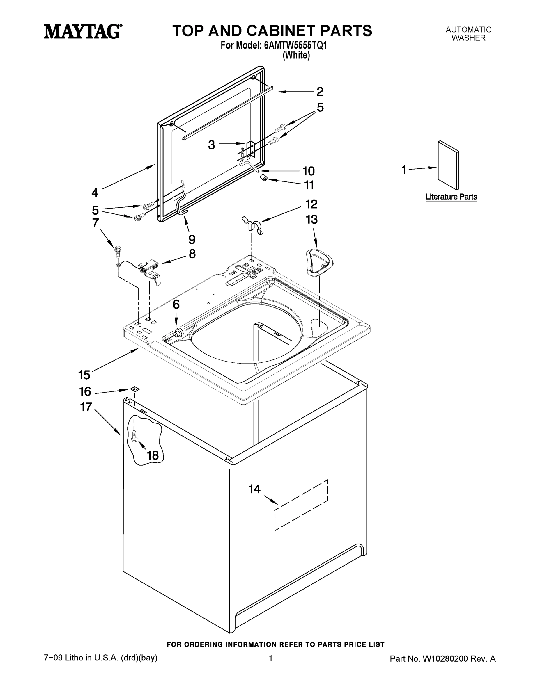 01 - TOP AND CABINET PARTS
