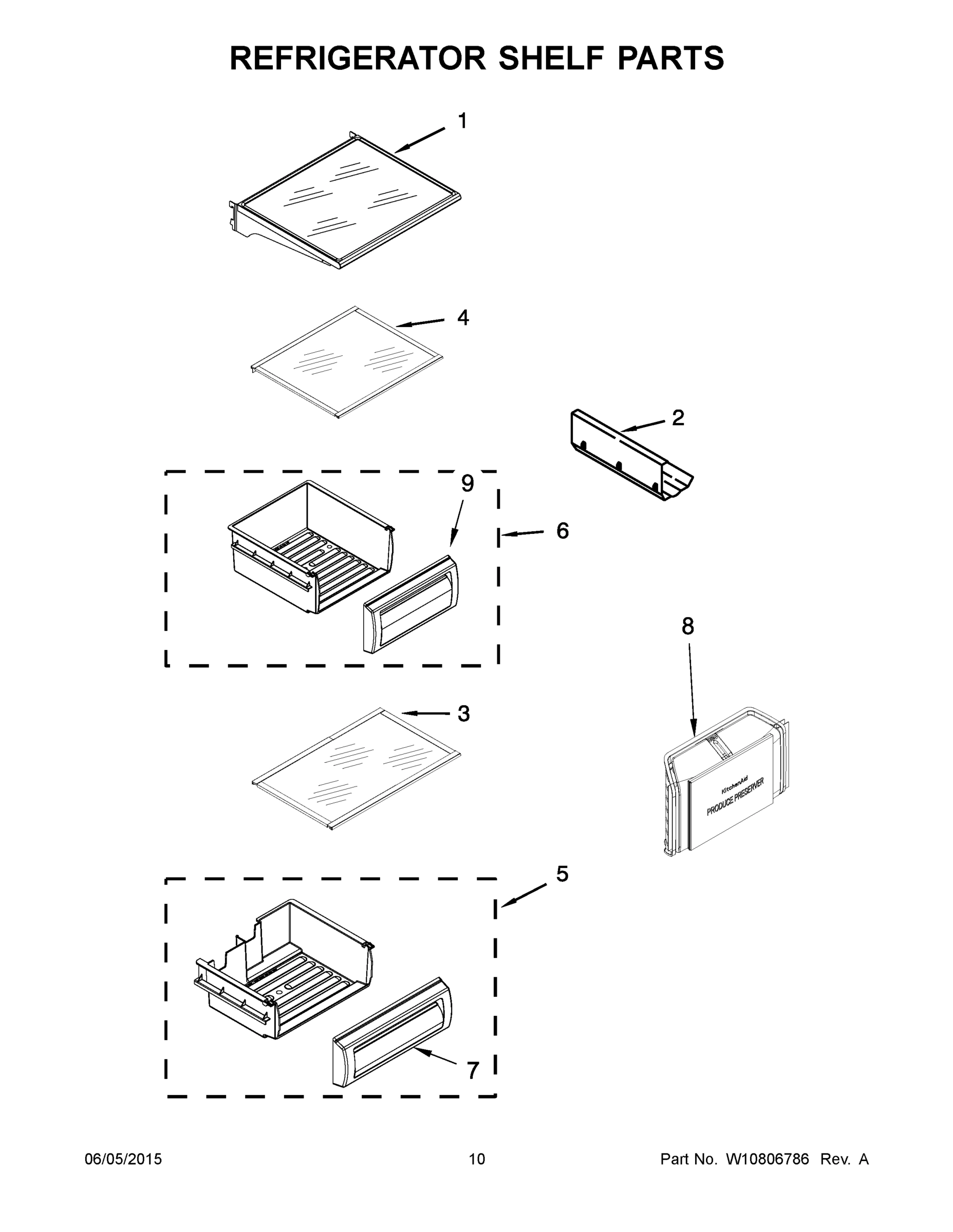 06 - REFRIGERATOR SHELF PARTS