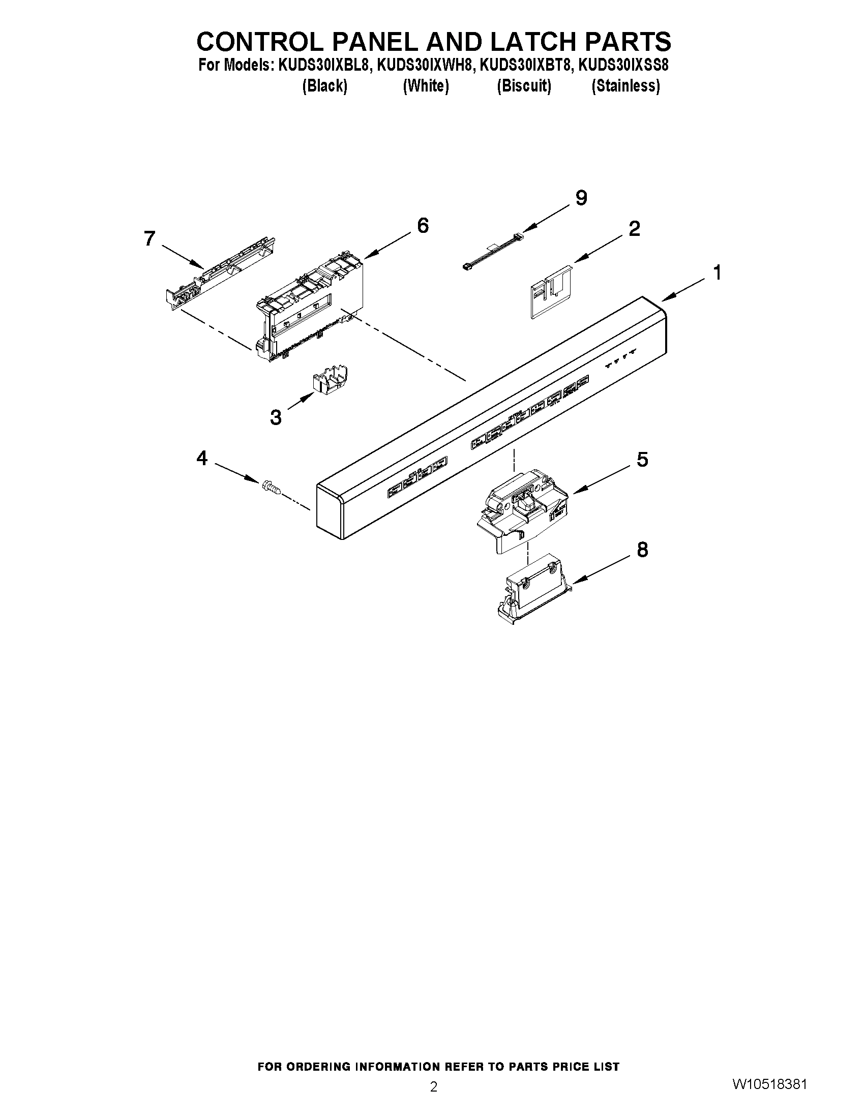 02 - CONTROL PANEL AND LATCH PARTS